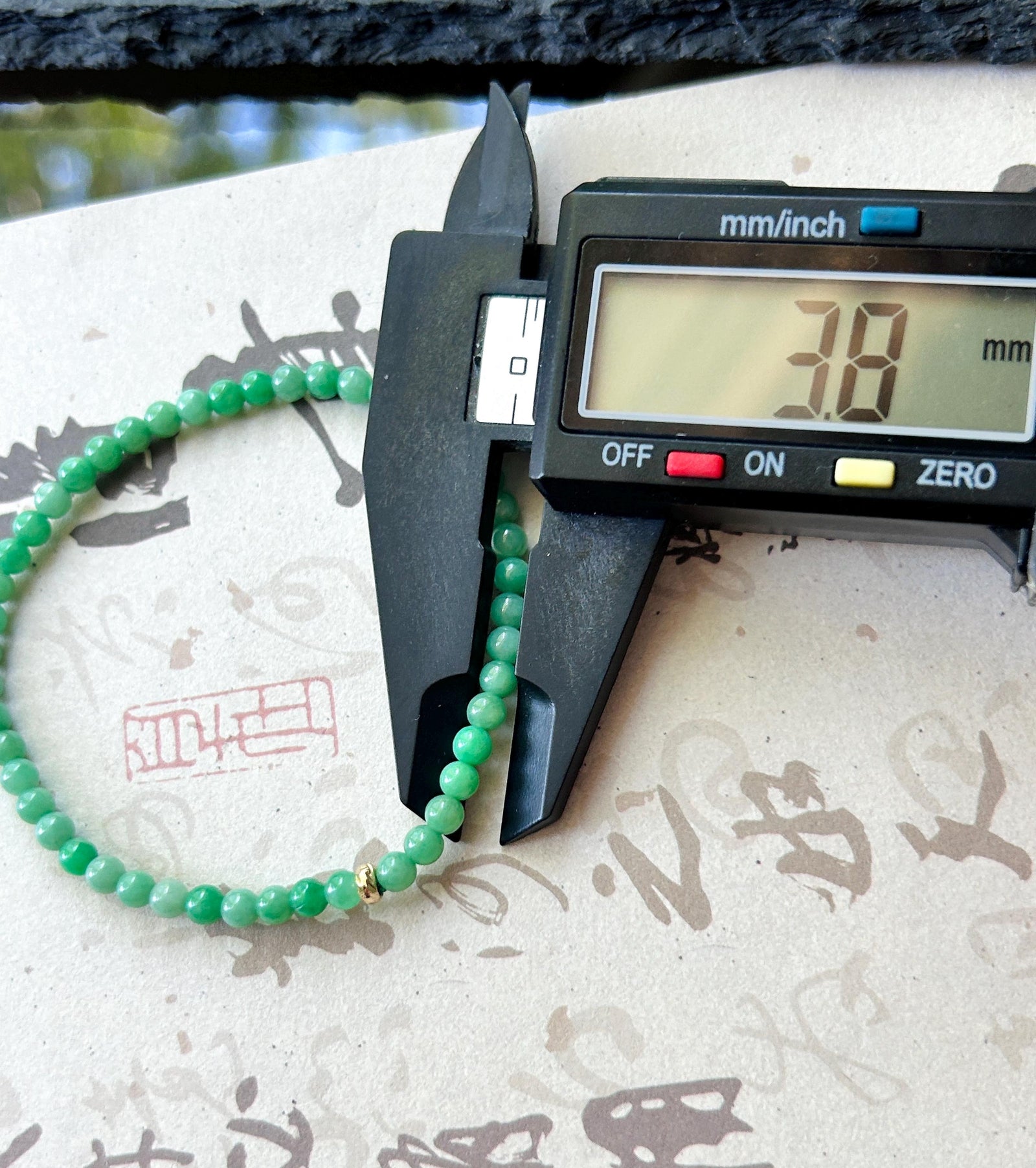 Natural Jadeite Beaded Bracelet – Burmese Type A Fine Glutinous Vivid Icy Apple Green Jade, 3.8mm, Minimalist Jewelry