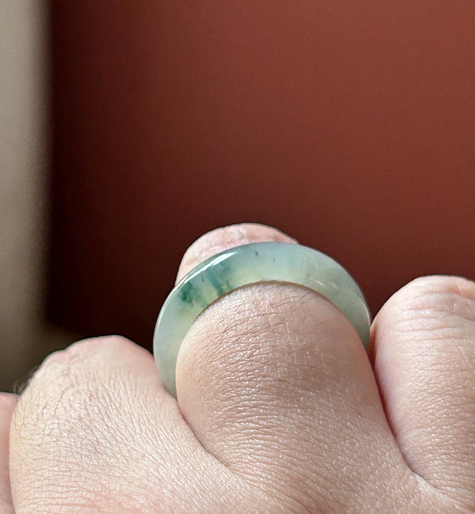 Natural Jadeite Band Ring | Burmese Type A Translucent Icy Glutinous Dark Green Floral Jade US 8 - 18mm
