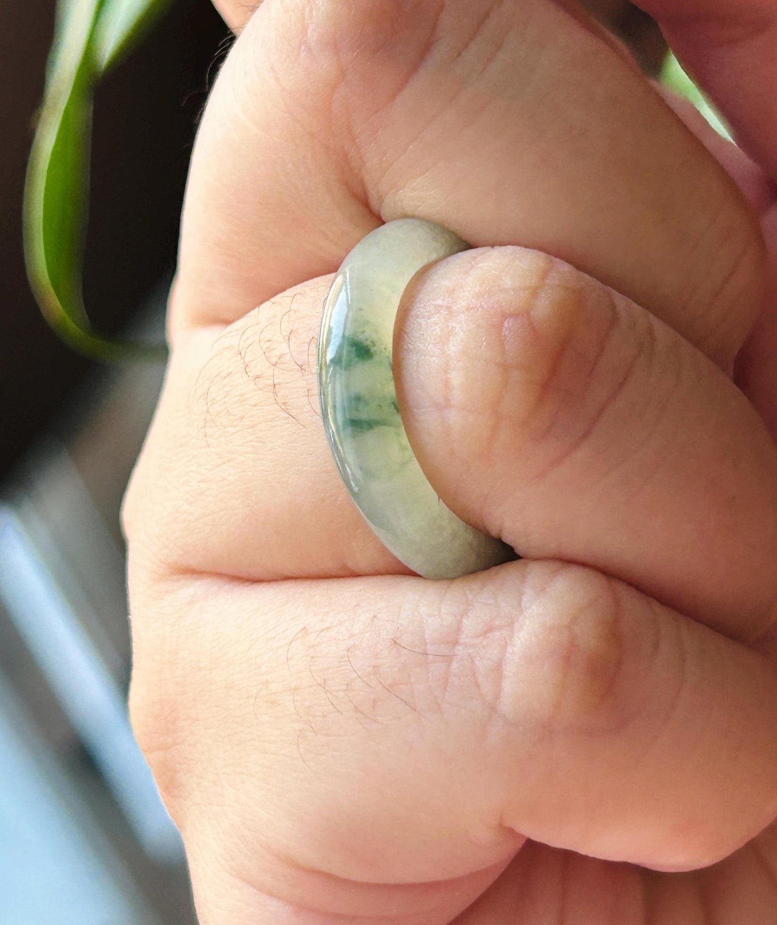 Natural Jadeite Band Ring | Burmese Type A Translucent Icy Glutinous Dark Green Floral Jade US 8 - 18mm
