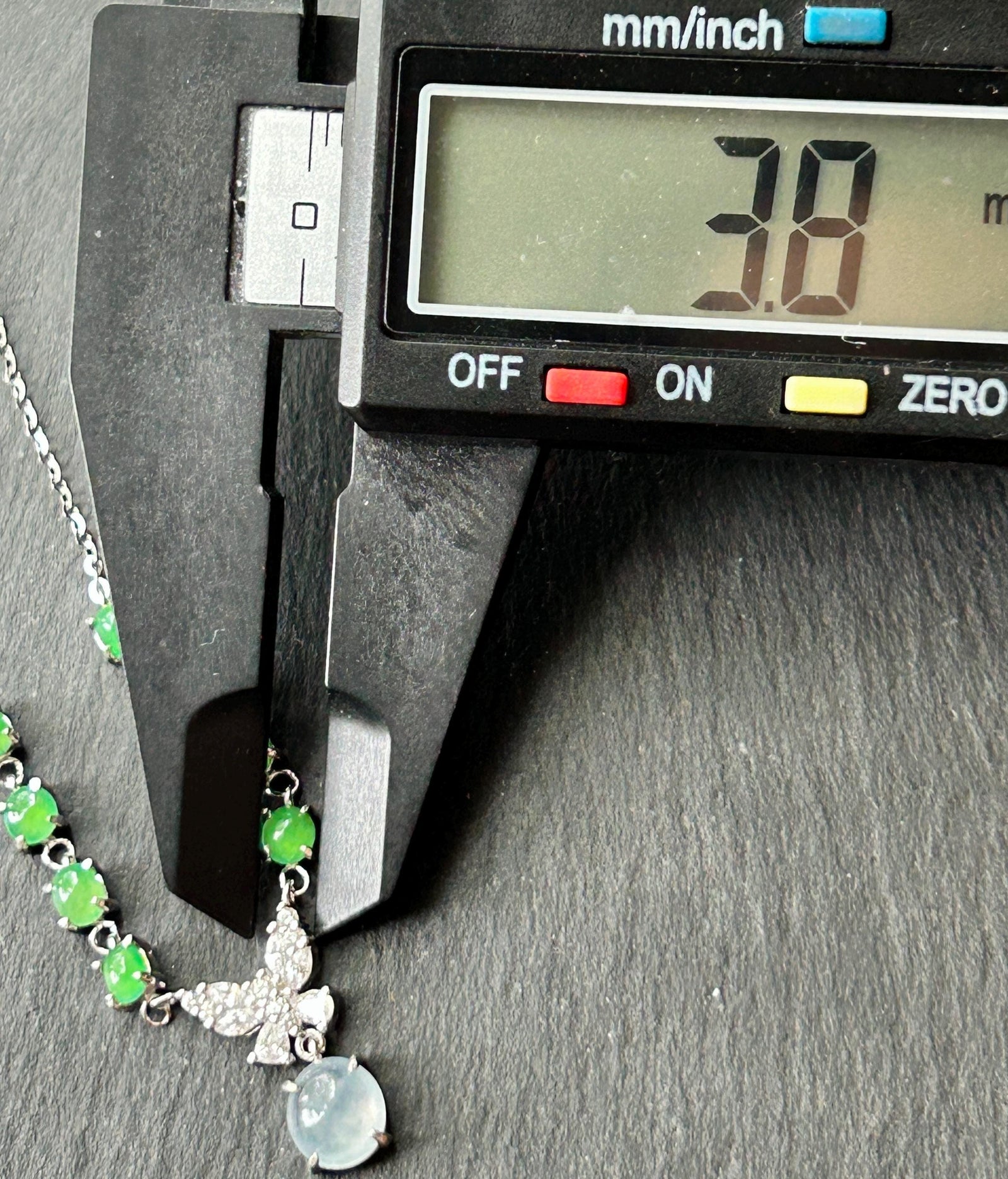 Certified Natural Jadeite Cabochon Designer Necklace, Burmese Type A Highly Translucent Icy Glacier Blue & Green Jade, 925 Sterling Silver