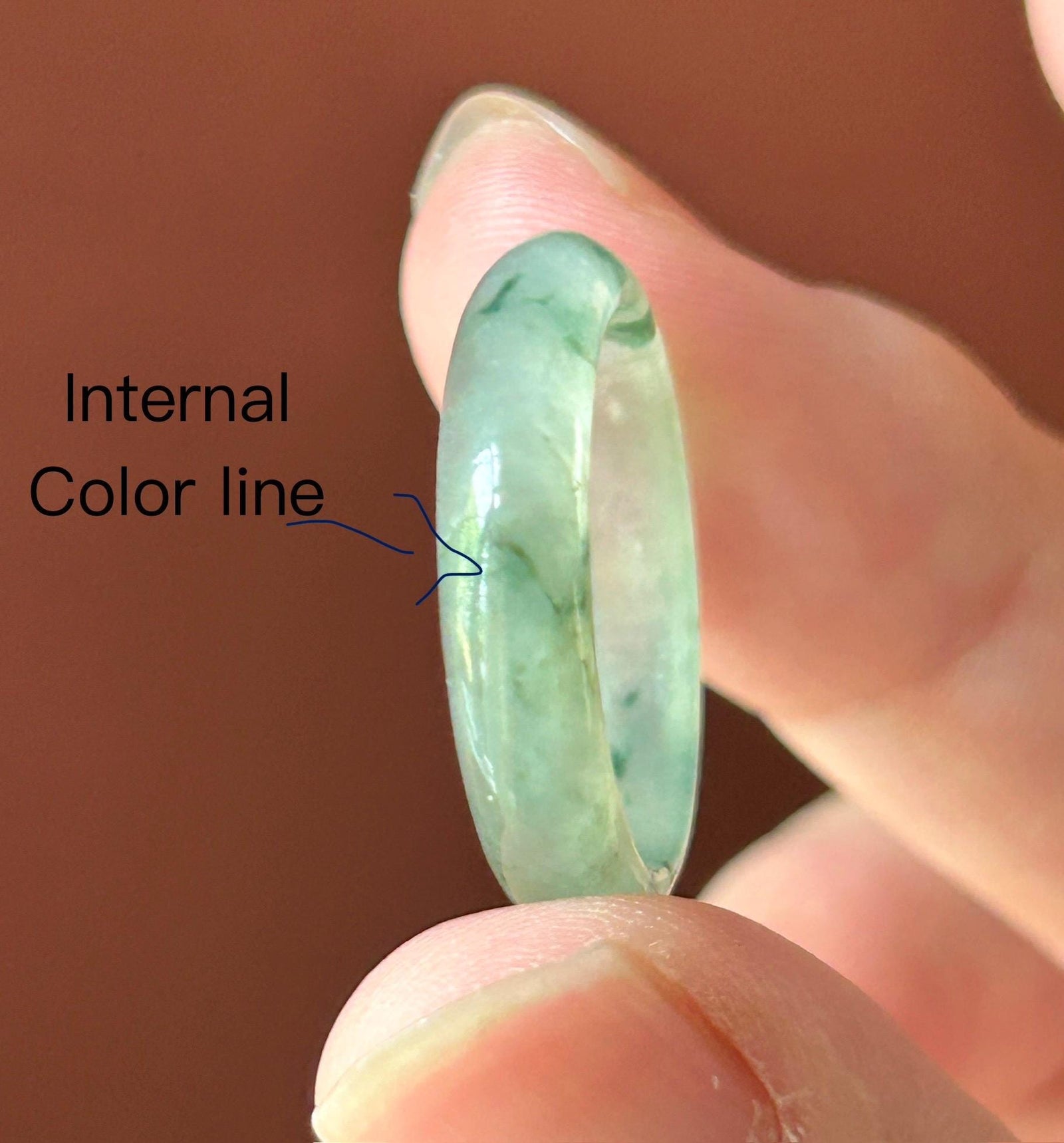 Natural Jadeite Band Ring | Burmese Type A Translucent Icy Glutinous Dark Green Floral Jade US 9.5 - 19.3mm