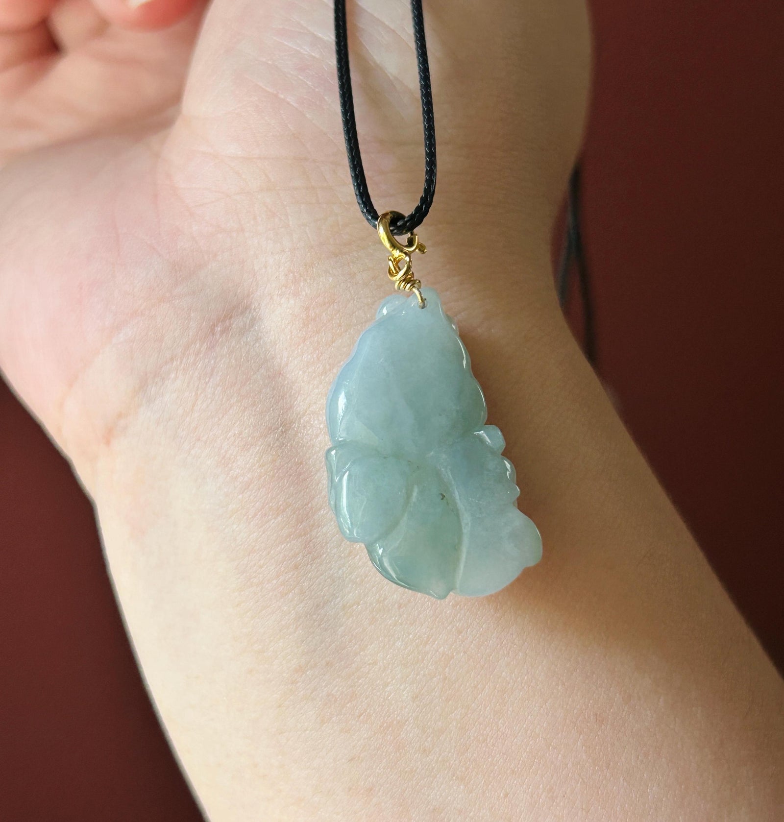 Natural Jadeite Goldfish Pendant | Burmese Type A Fine Glutinous Icy Misty Blue Jade | Protection Amulet