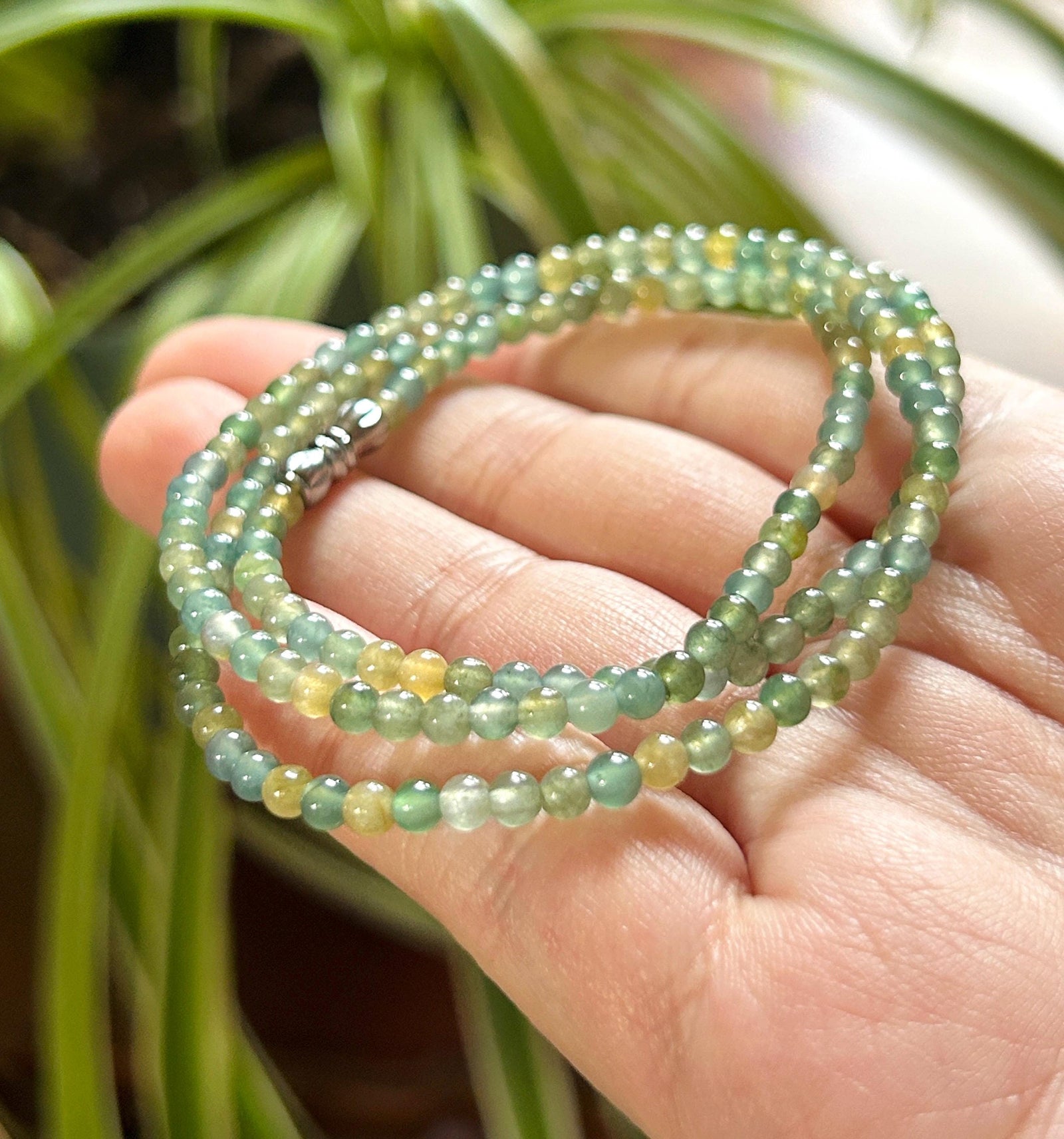 Natural Jadeite Beaded Stacked Bracelet or Necklace Jewelry | Guatemalan Type A Translucent Icy Multicolor Jade 3.5mm