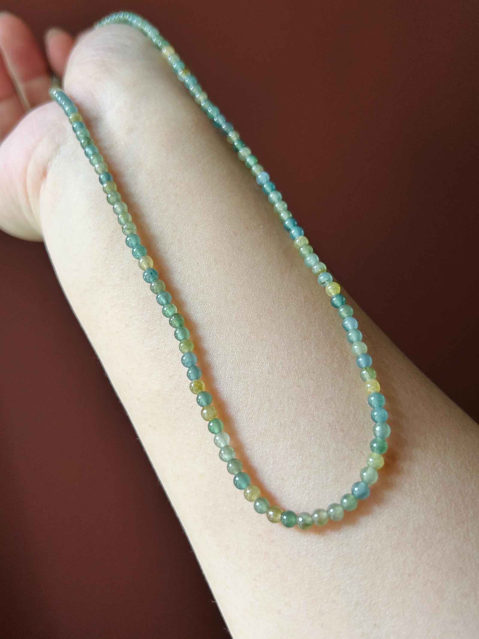 Natural Jadeite Beaded Stacked Bracelet or Necklace Jewelry | Guatemalan Type A Translucent Icy Multicolor Jade 3.5mm
