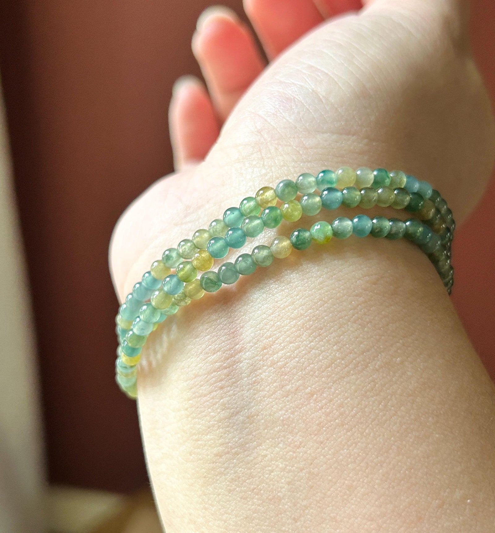 Natural Jadeite Beaded Stacked Bracelet or Necklace Jewelry | Guatemalan Type A Translucent Icy Multicolor Jade 3.5mm