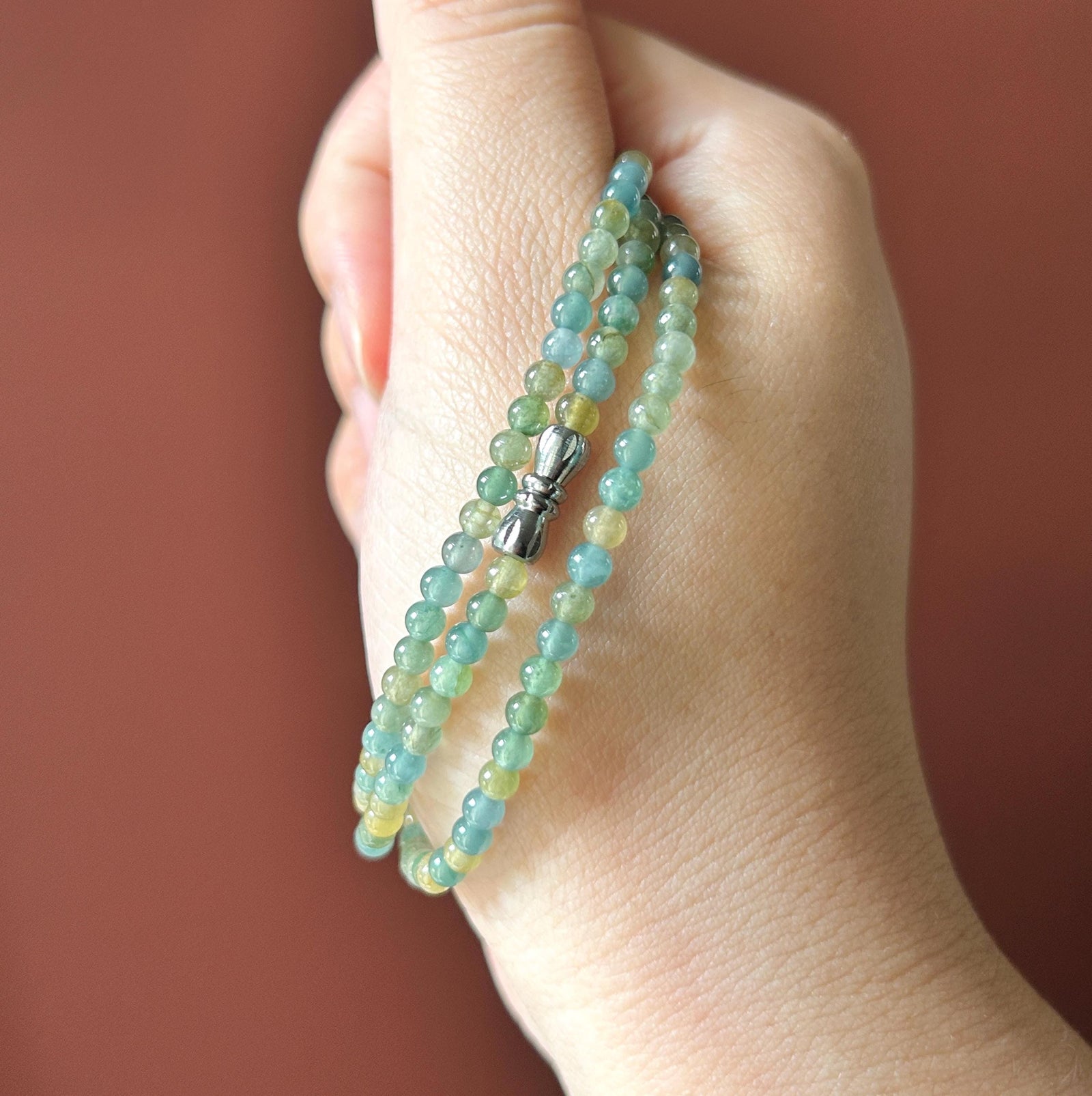 Natural Jadeite Beaded Stacked Bracelet or Necklace Jewelry | Guatemalan Type A Translucent Icy Multicolor Jade 3.5mm
