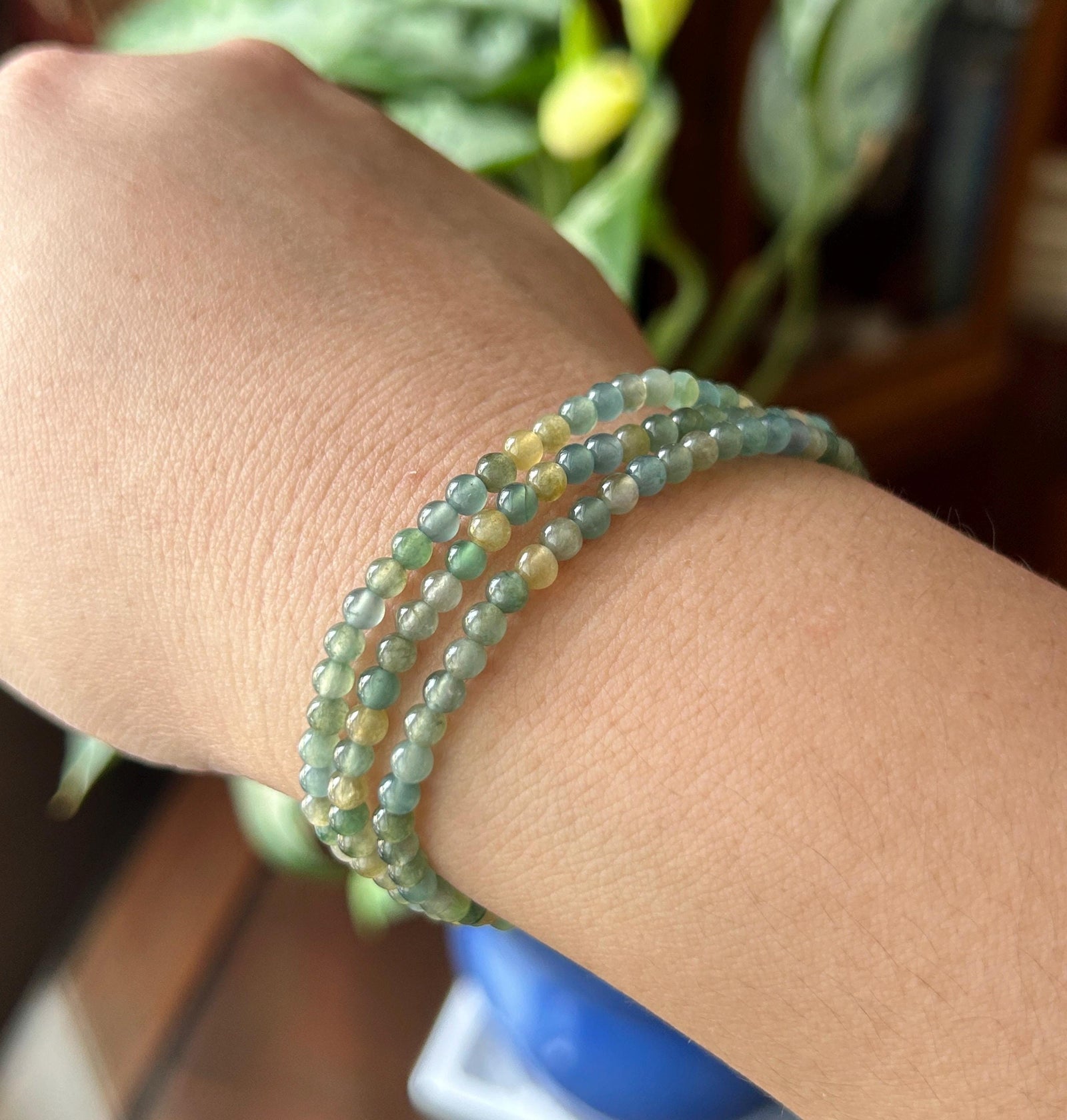 Natural Jadeite Beaded Stacked Bracelet or Necklace Jewelry | Guatemalan Type A Translucent Icy Multicolor Jade 3.5mm