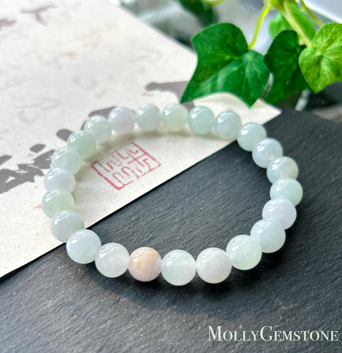 Natural Jadeite Beaded Bracelet, Burmese Type A Untreated Fine Glutinous Icy Pale Macaron Multicolor Jade, 8mm