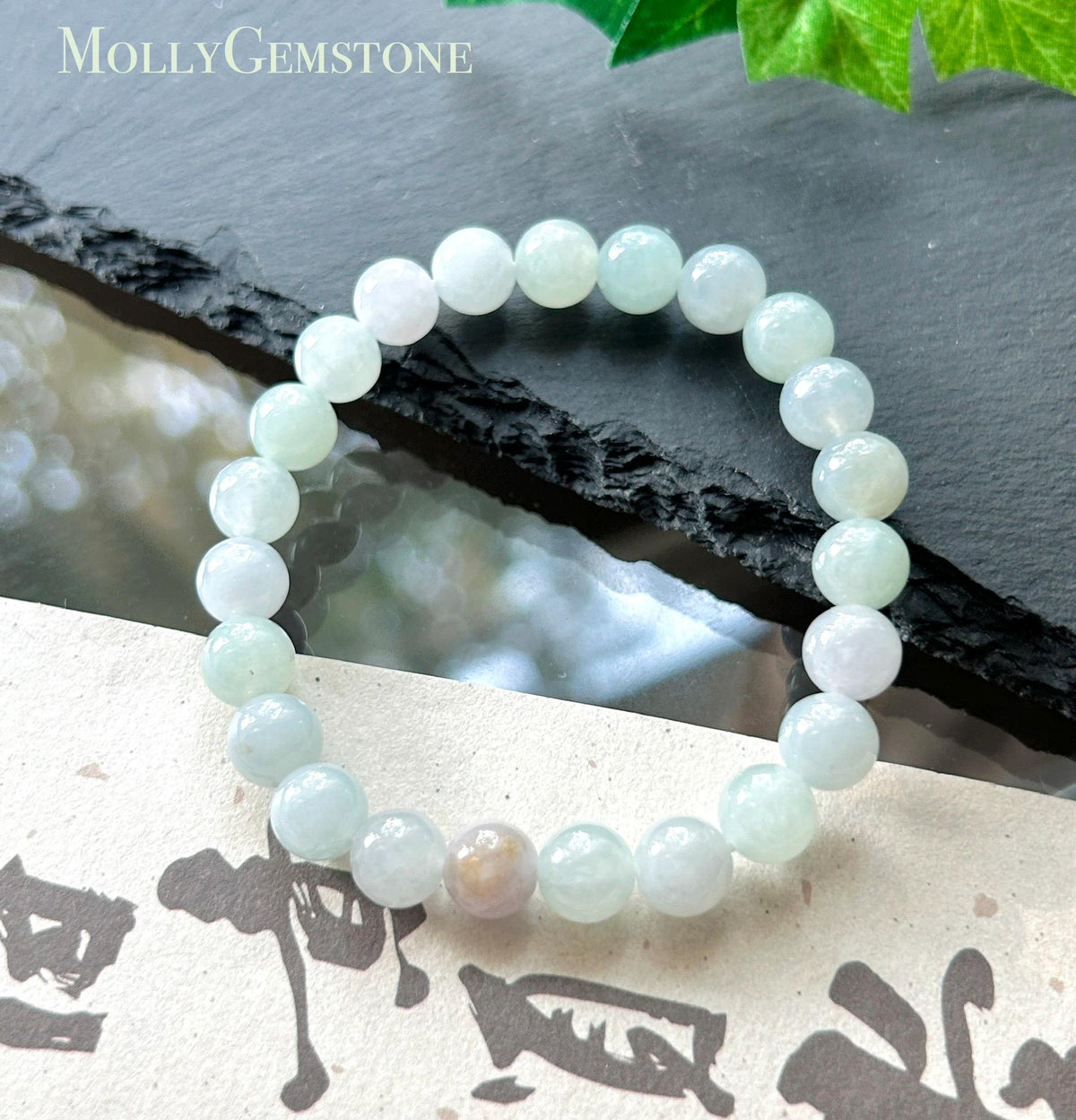 Natural Jadeite Beaded Bracelet, Burmese Type A Untreated Fine Glutinous Icy Pale Macaron Multicolor Jade, 8mm
