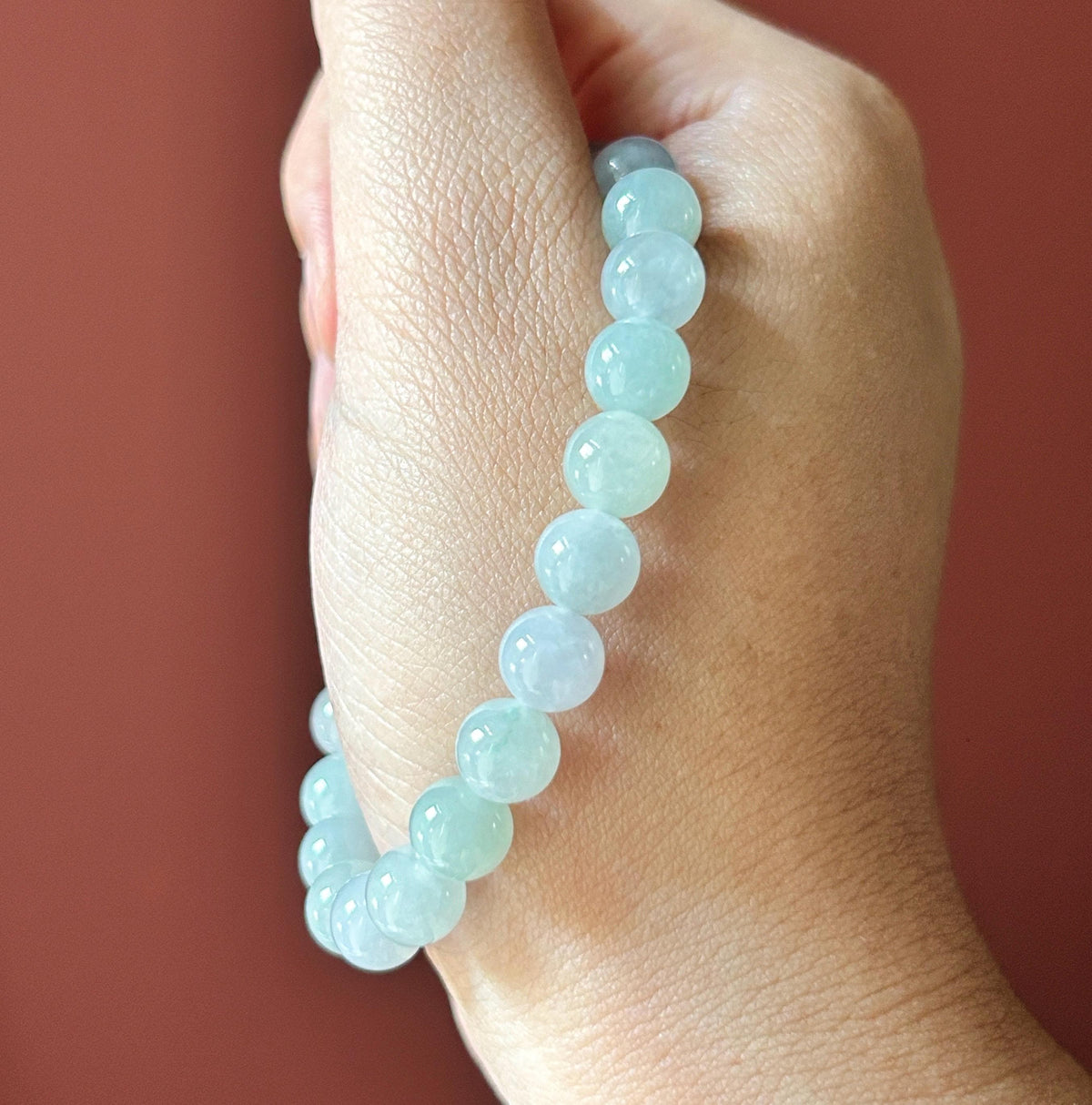 Natural Jadeite Beaded Bracelet, Burmese Type A Untreated Fine Glutinous Icy Pale Macaron Multicolor Jade, 8mm
