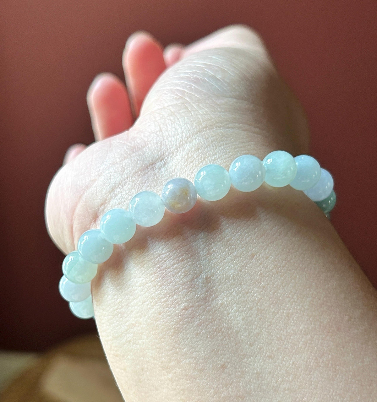 Natural Jadeite Beaded Bracelet, Burmese Type A Untreated Fine Glutinous Icy Pale Macaron Multicolor Jade, 8mm