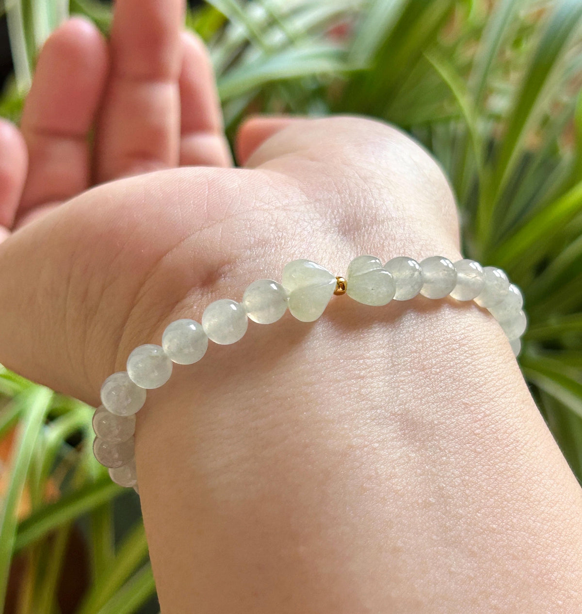 Natural Jadeite Beaded Bracelet – Burmese Type A Highly Translucent Icy White Jade, 6mm, Minimalist Jewelry