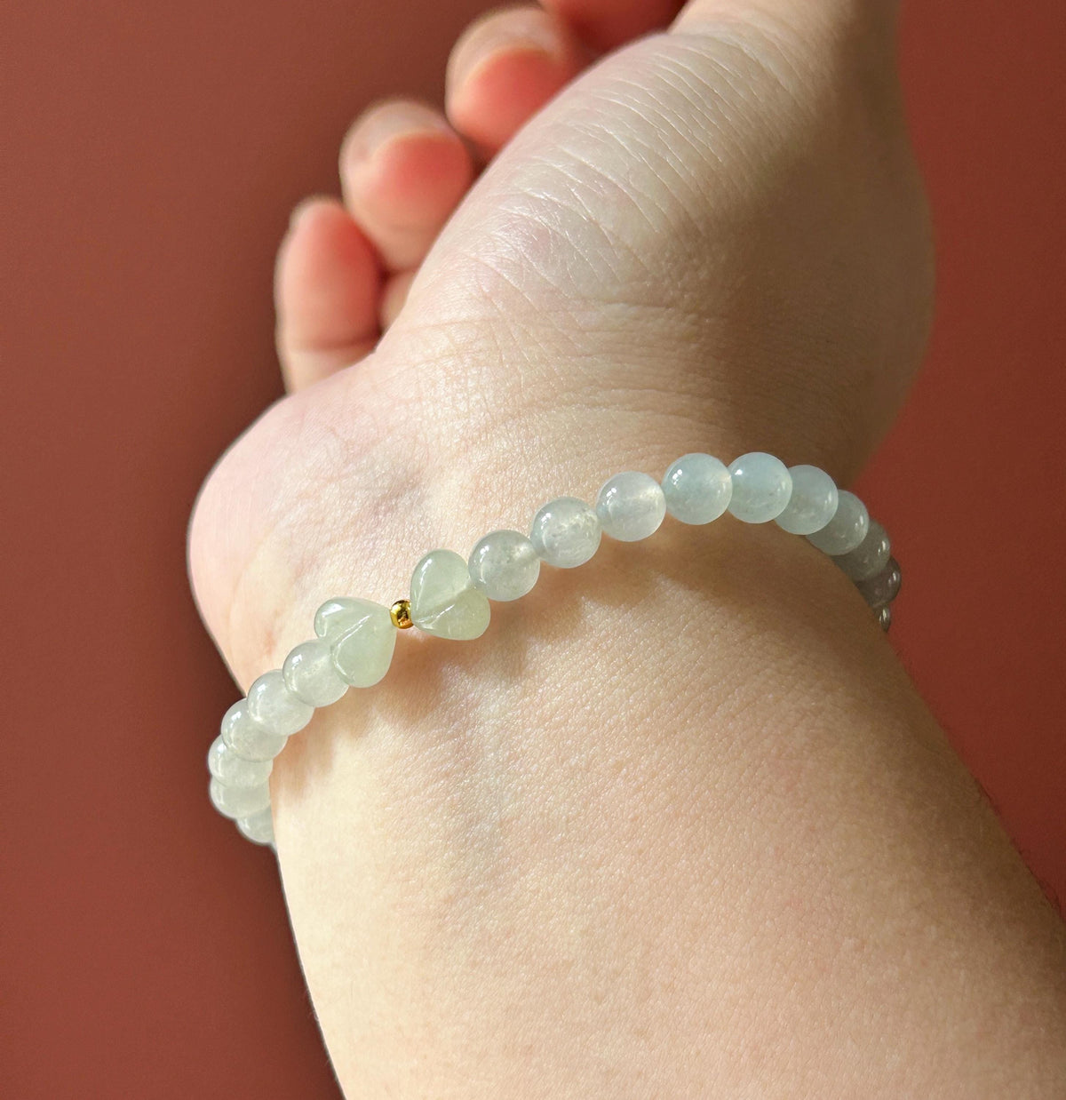 Natural Jadeite Beaded Bracelet – Burmese Type A Highly Translucent Icy White Jade, 6mm, Minimalist Jewelry