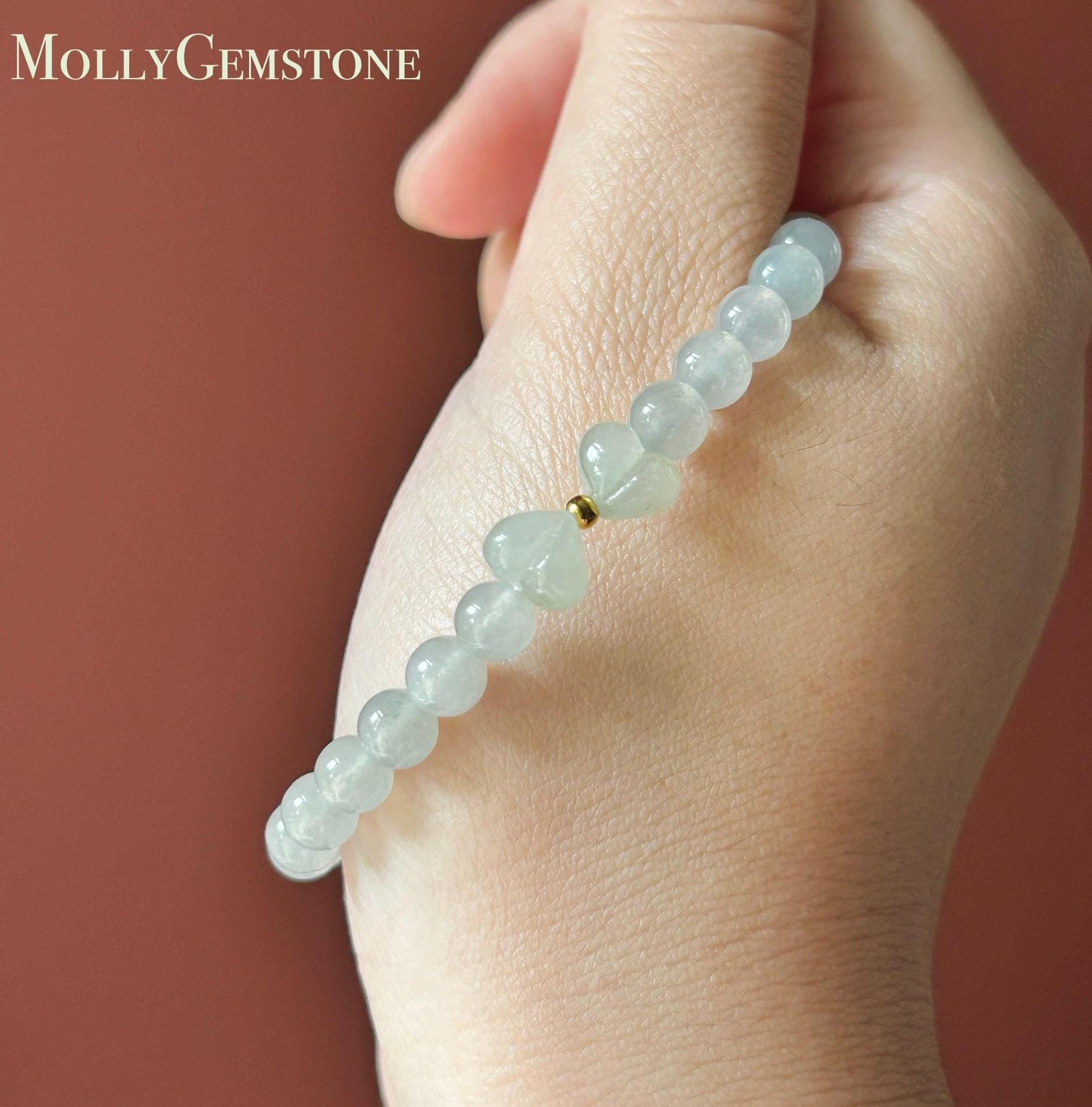 Natural Jadeite Beaded Bracelet – Burmese Type A Highly Translucent Icy White Jade, 6mm, Minimalist Jewelry
