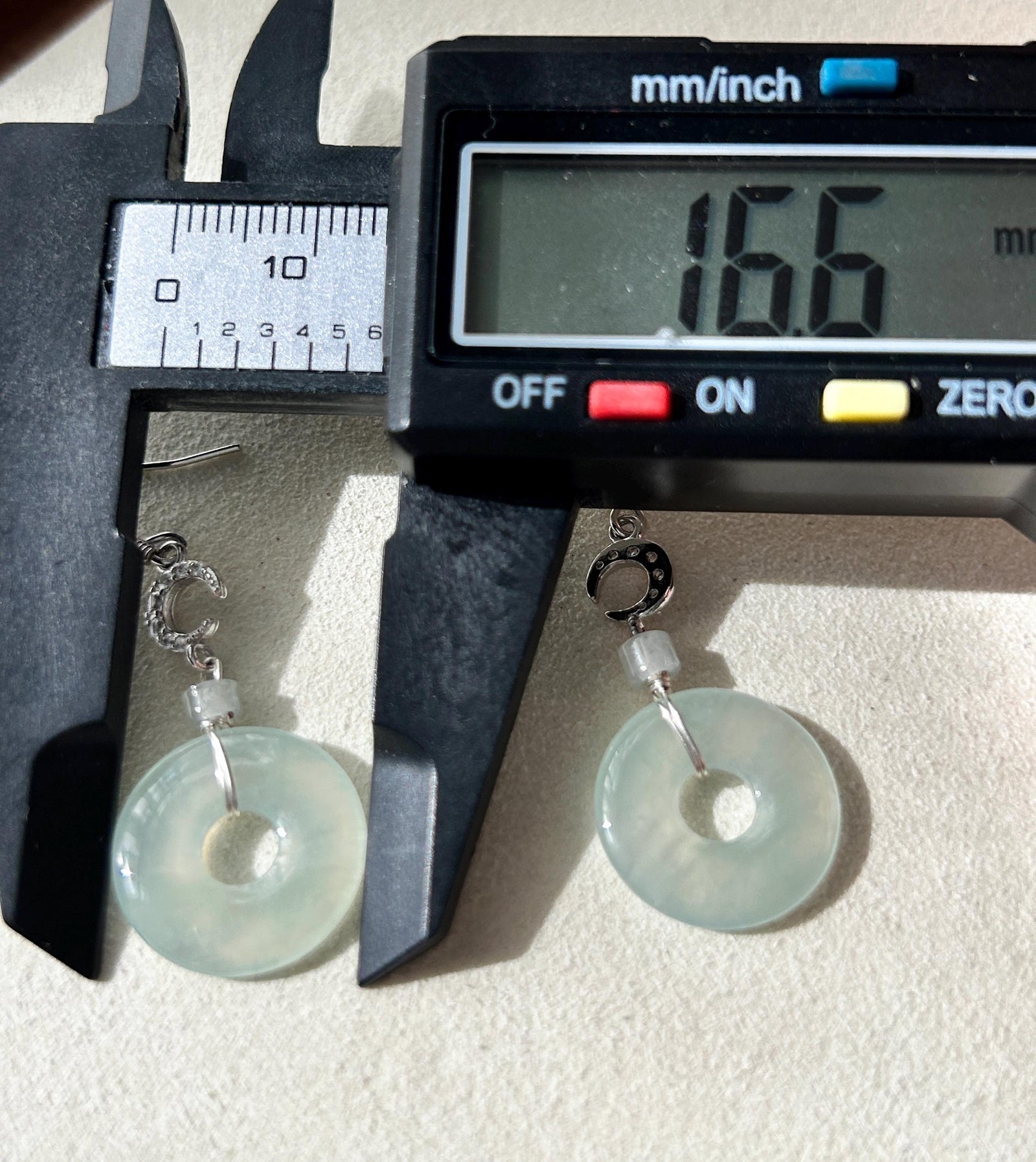 Natural Jadeite Lucky Donut Earrings: Burmese Type A Untreated Highly Translucent Icy Pale Green Jade, Sterling Silver
