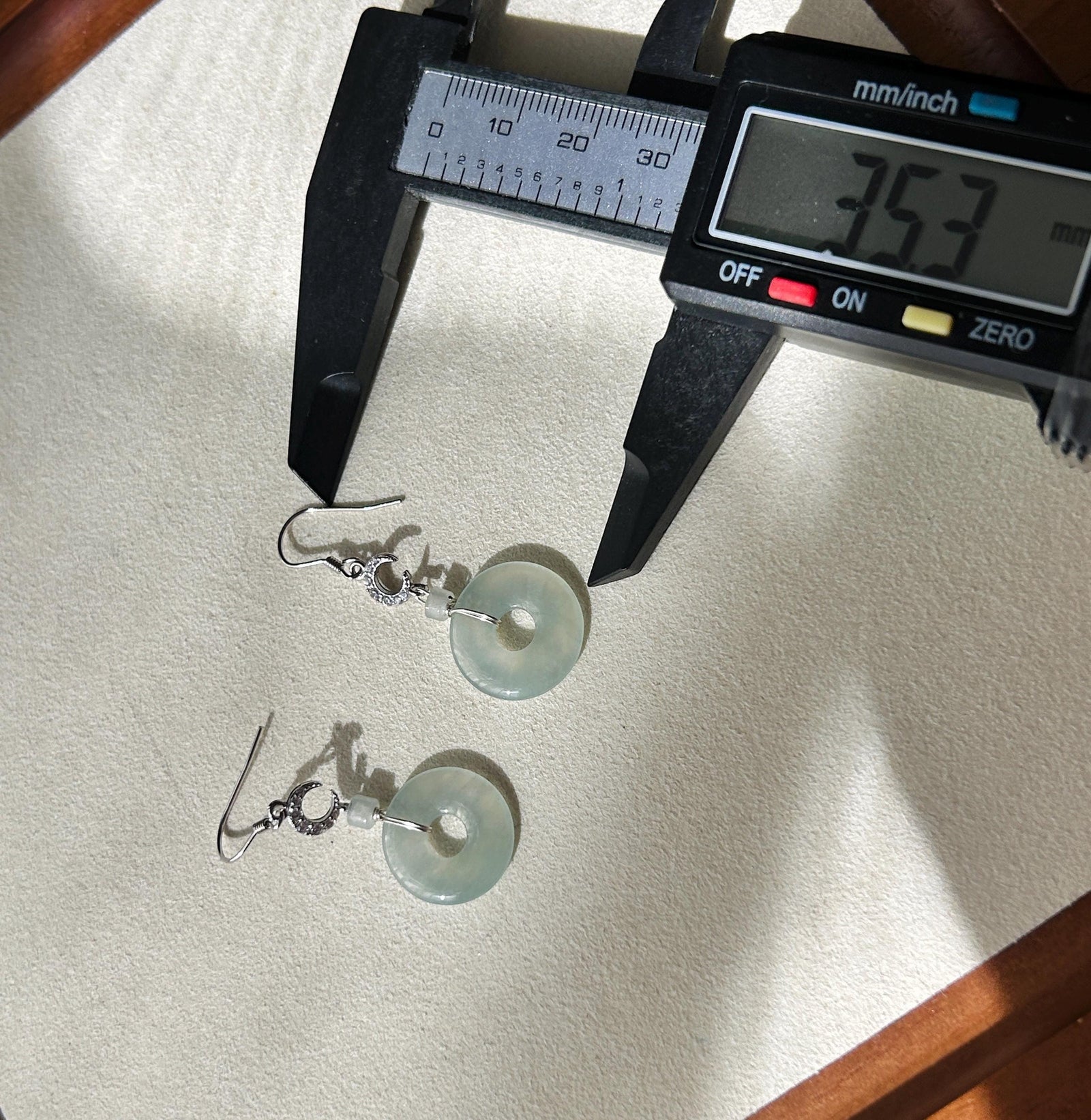 Natural Jadeite Lucky Donut Earrings: Burmese Type A Untreated Highly Translucent Icy Pale Green Jade, Sterling Silver