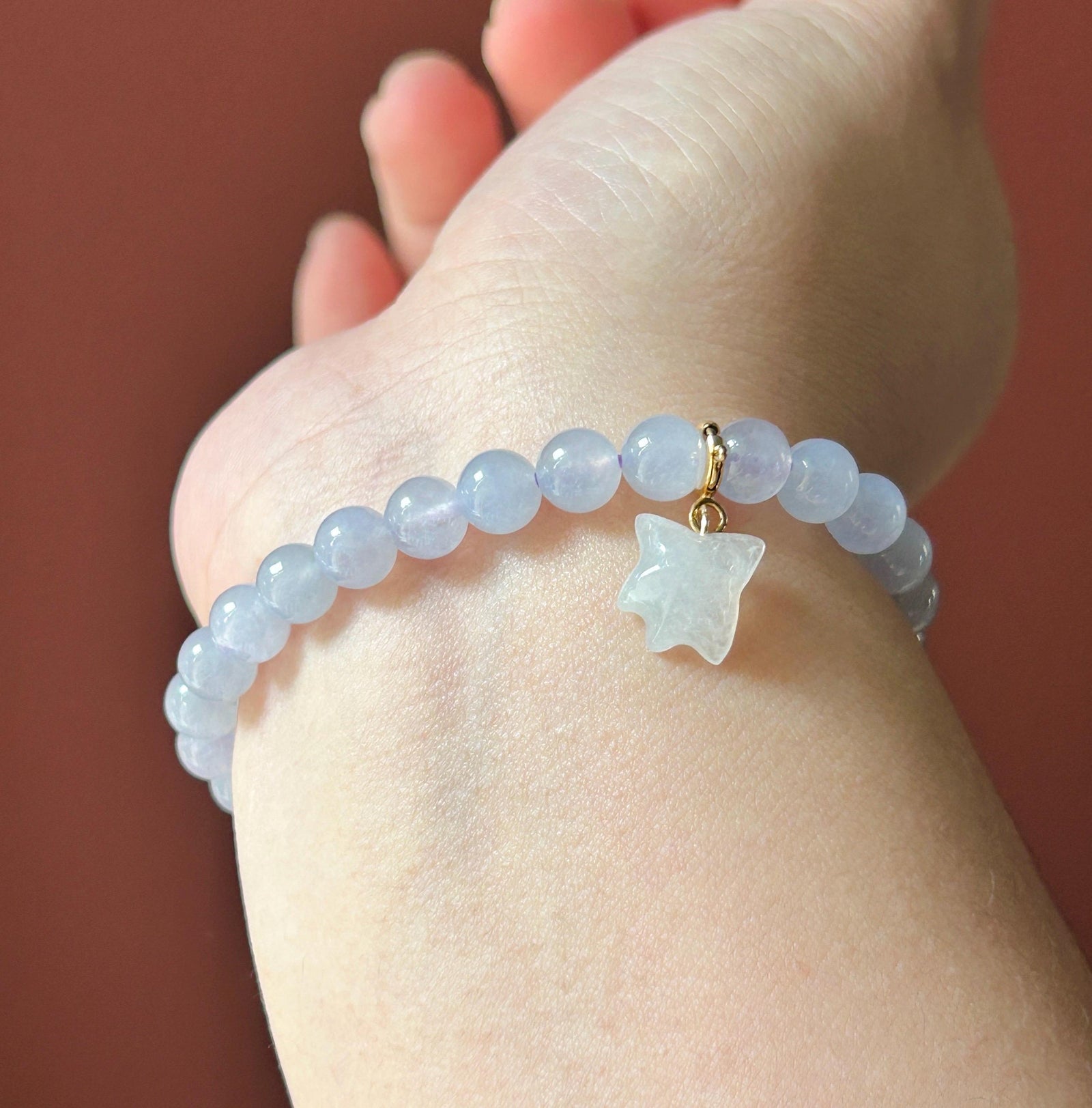 Natural Jadeite Beaded Bracelet – Burmese Type A Highly Translucent Icy Soft Lavender Lilac Jade, 6.6mm, Minimalist Jewelry