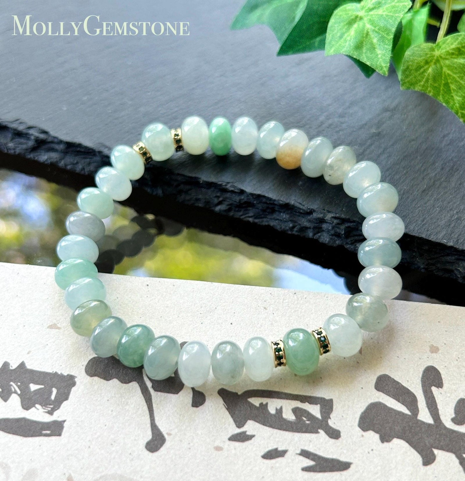 Natural Jadeite Beaded Bracelet – Burmese Untreated Type A Highly Translucent Icy Gelatinous Multicolor Jade, 8.8mm