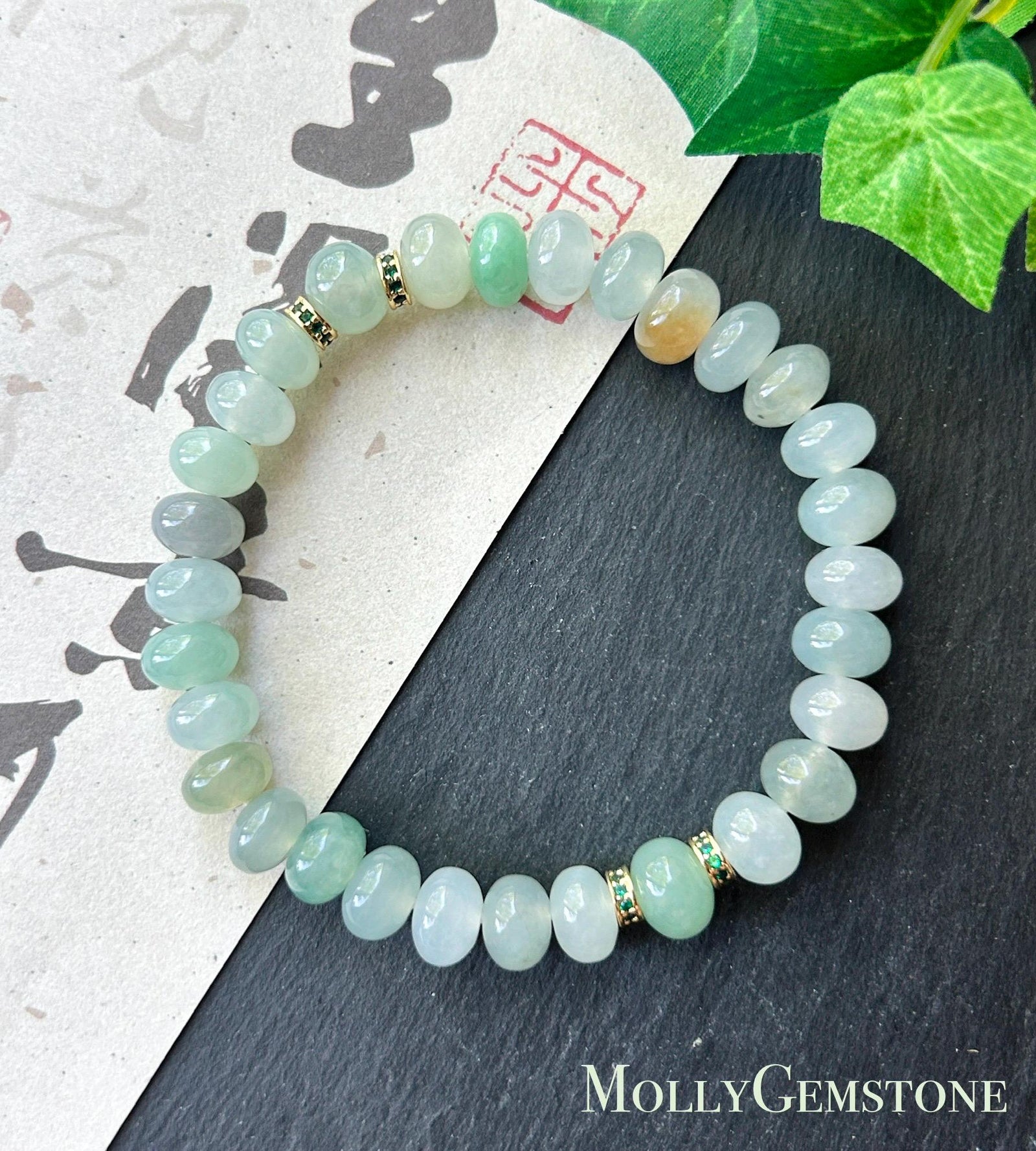 Natural Jadeite Beaded Bracelet – Burmese Untreated Type A Highly Translucent Icy Gelatinous Multicolor Jade, 8.8mm