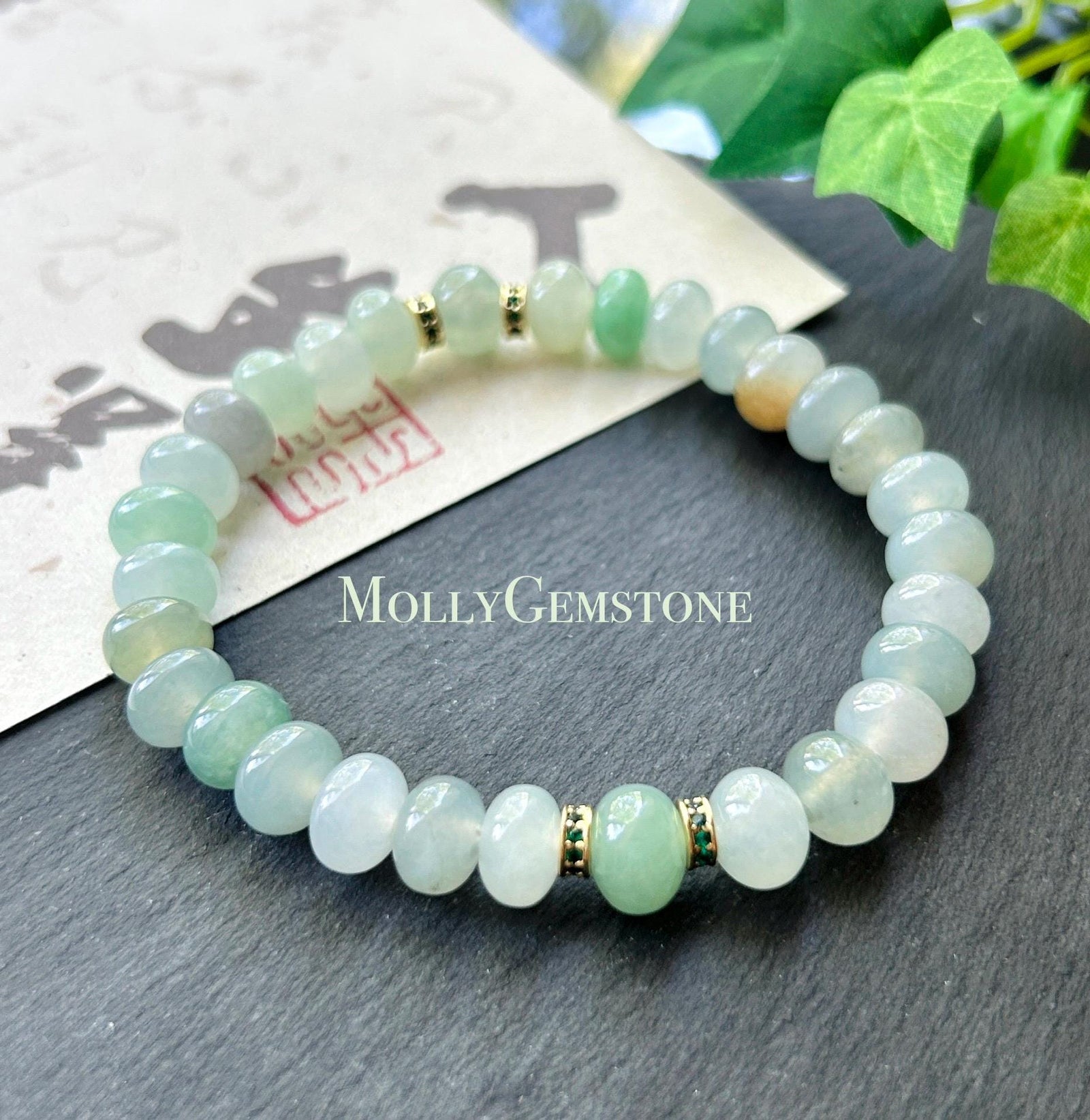 Natural Jadeite Beaded Bracelet – Burmese Untreated Type A Highly Translucent Icy Gelatinous Multicolor Jade, 8.8mm
