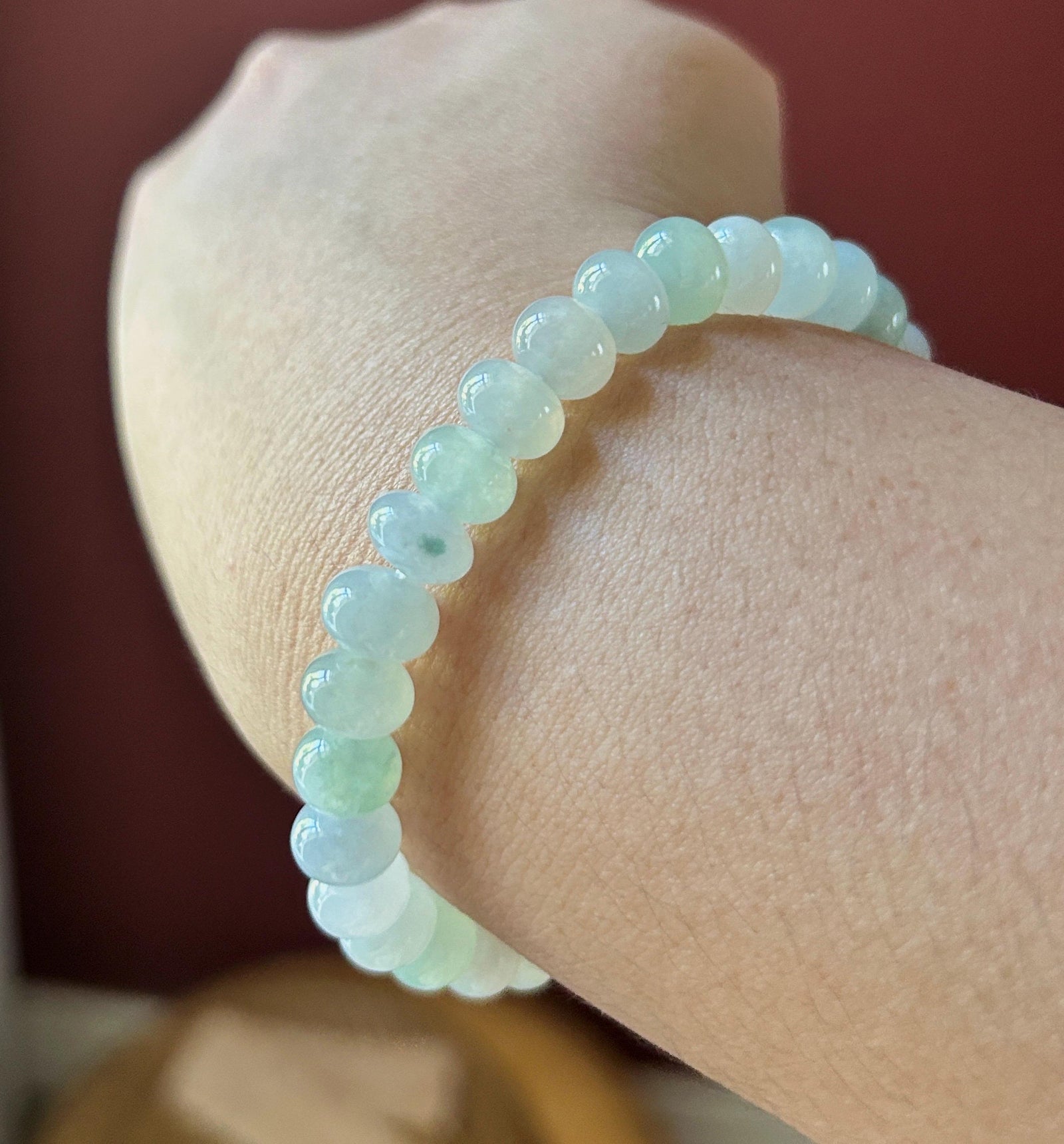 Natural Jadeite Beaded Bracelet – Burmese Untreated Type A Highly Translucent Icy Gelatinous Pale Macaron Multicolor Jade, 8.8mm