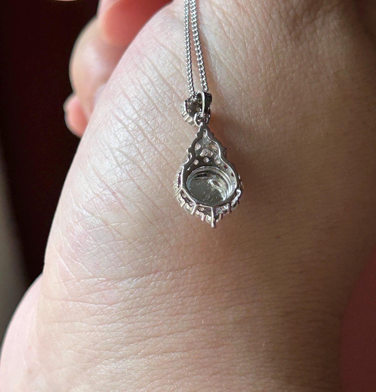 Natural Jadeite Cabochon Pendant Guatemalan Type A Highly Translucent High Icy Blue Jade, Sterling Silver