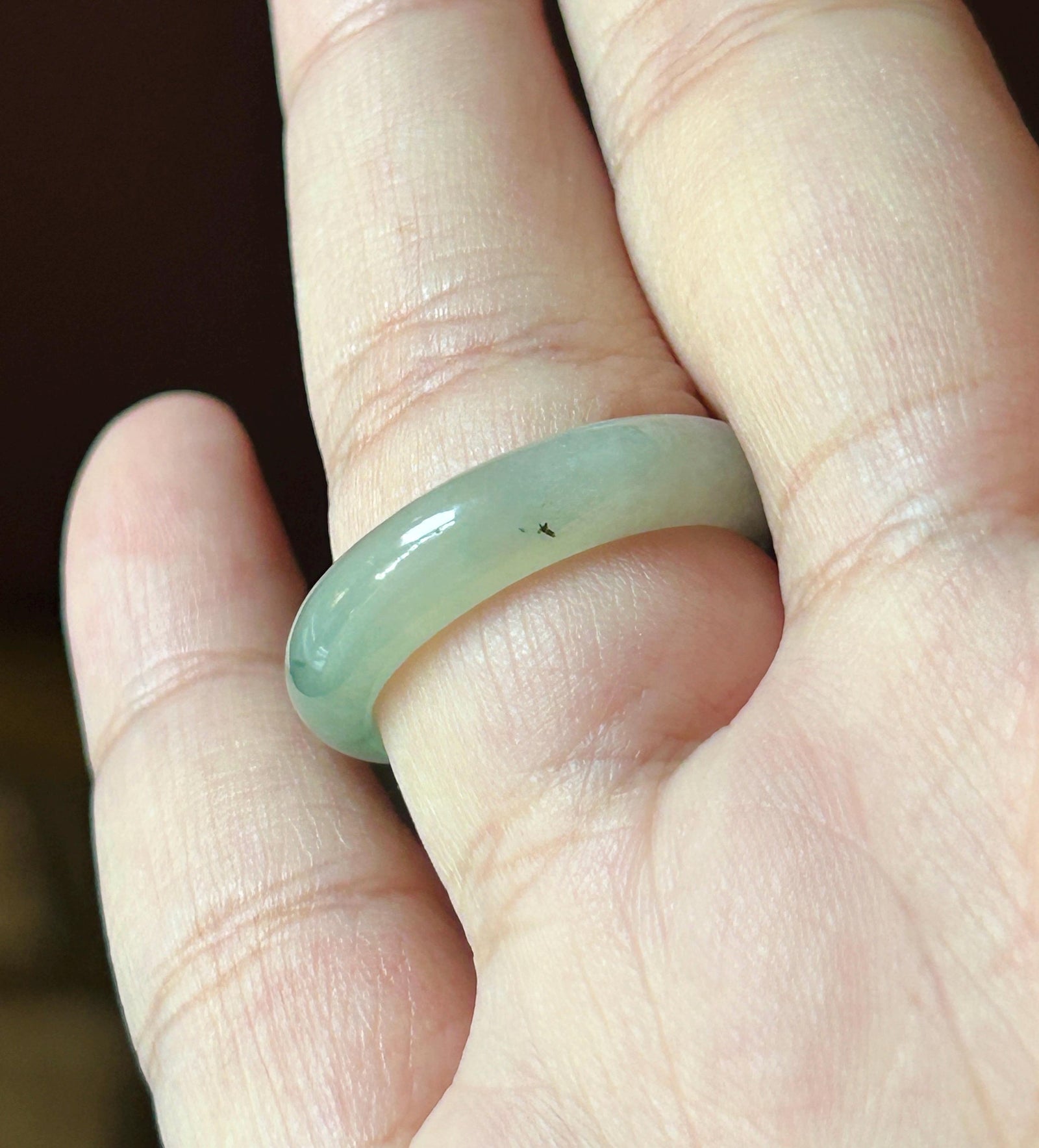 Natural Jadeite Band Ring | Burmese Type A Translucent Icy Glutinous Dark Green Floral Jade US 8 - 18mm