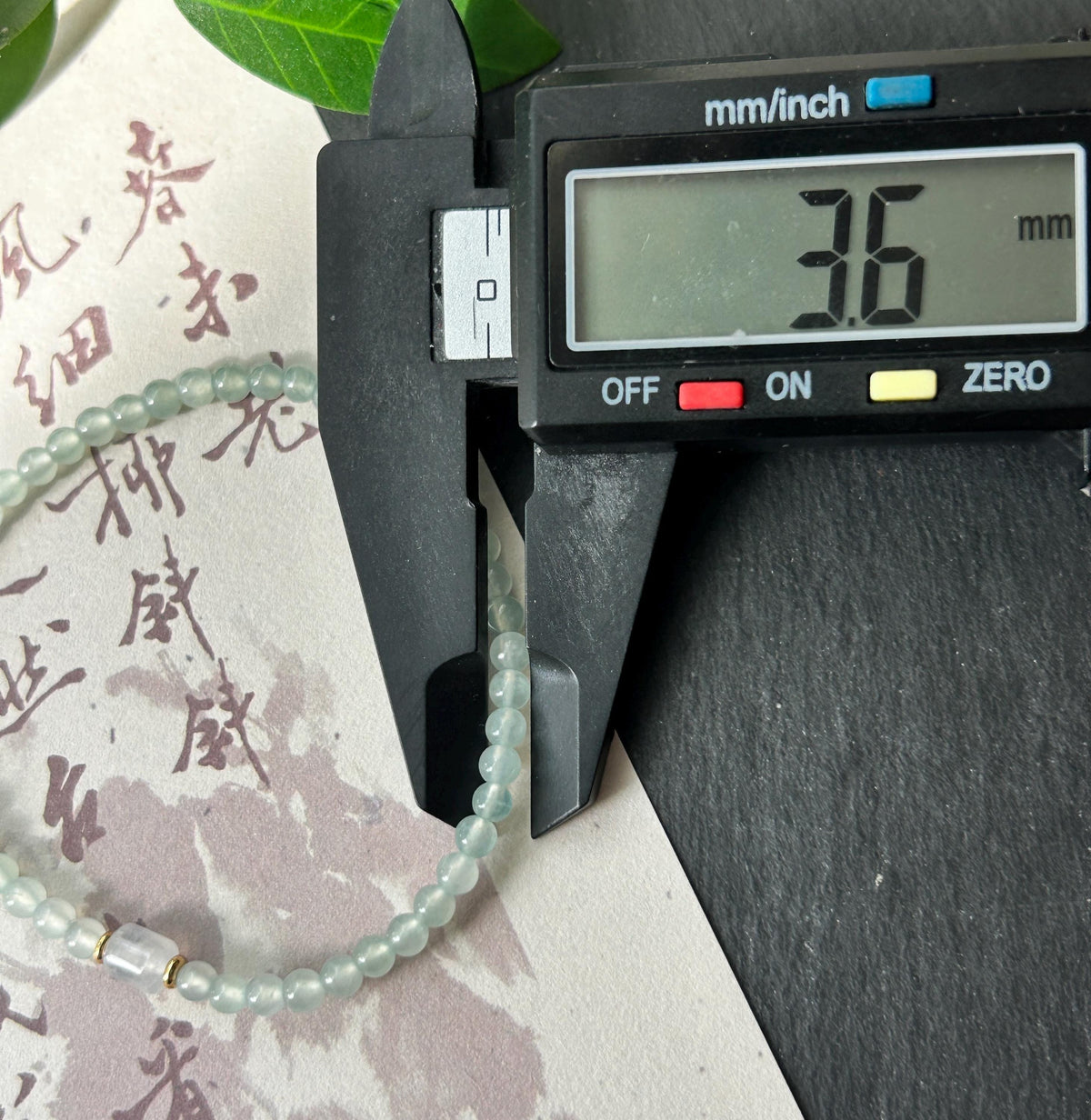 Natural Jadeite Beaded Bracelet, Burmese Type A Highly Translucent Icy Pale Mint Green Jade, 3.6mm, Minimalist Jewelry