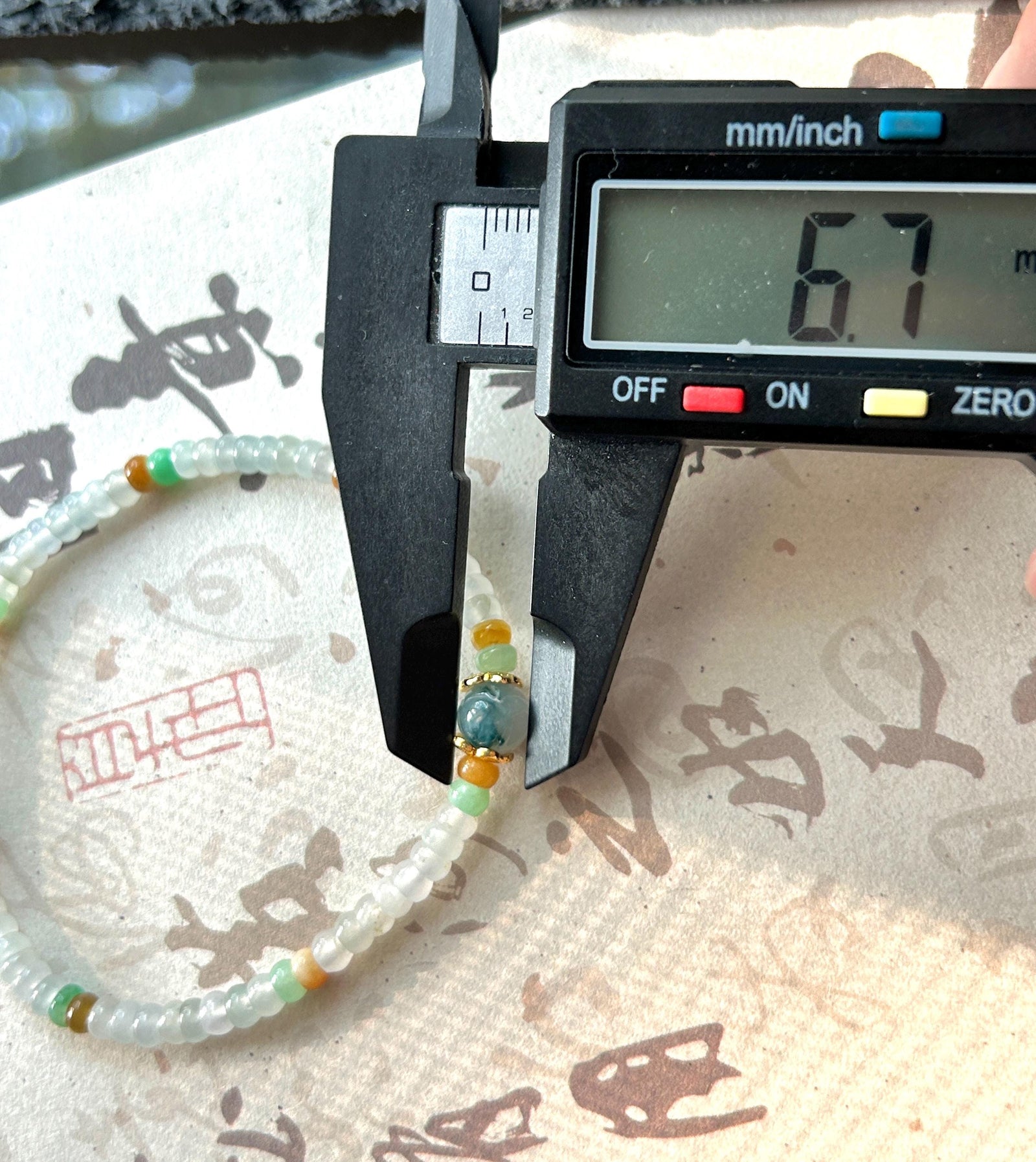 Natural Jadeite Beaded Bracelet Burmese Type A Highly Translucent Icy White, Green & Yellow Abacus Jade Beads 4mm