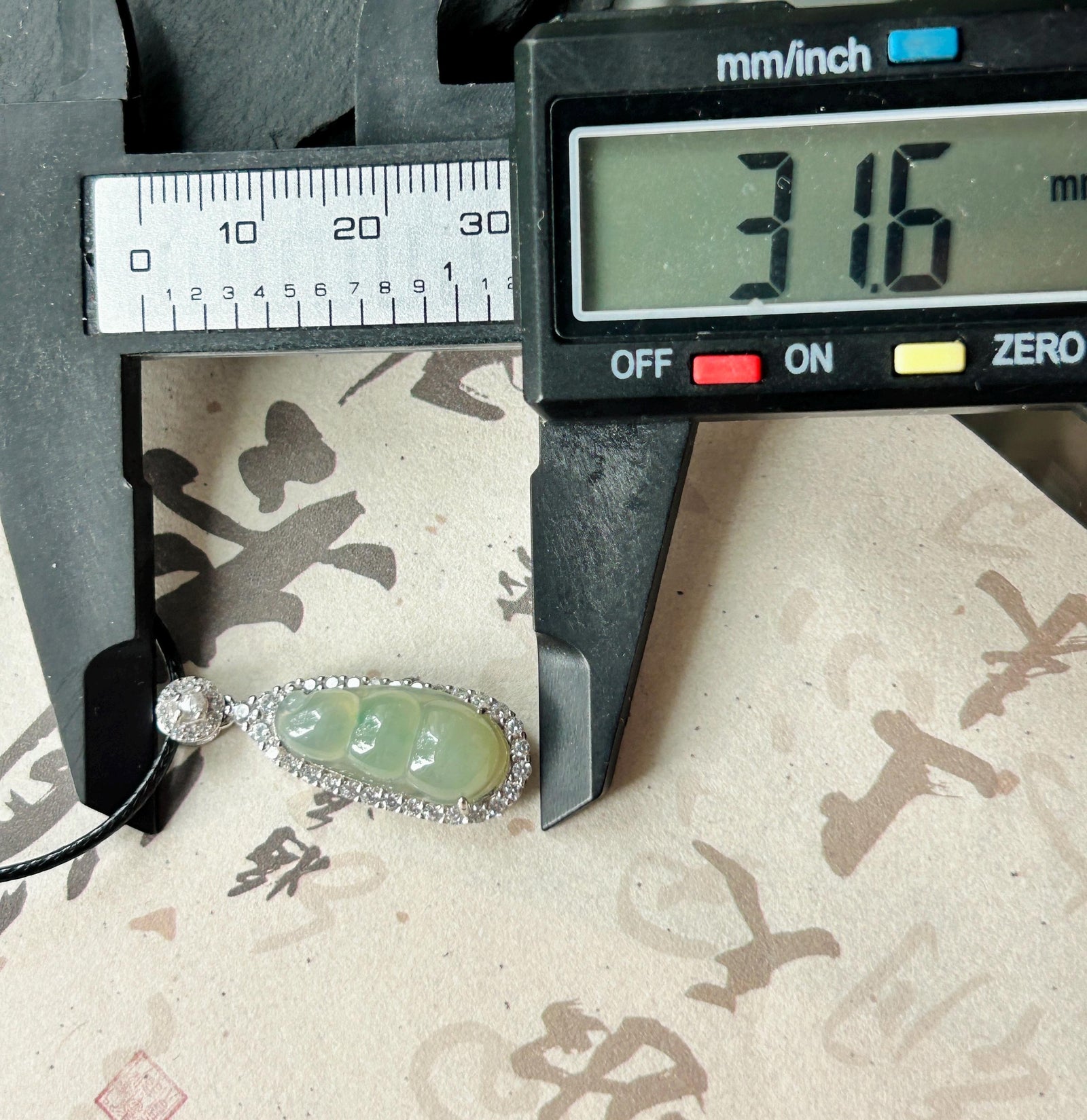 Natural Jadeite Bean Pendant Burmese Type A Highly Translucent Icy Light Celadon Green Jade, Sterling Silver