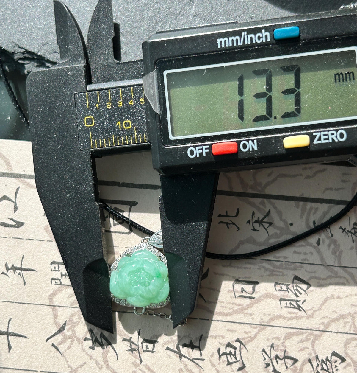 Natural Jadeite Lotus Pendant Burmese Type A Translucent Fine Glutinous Icy Apple Green Jade, Sterling Silver