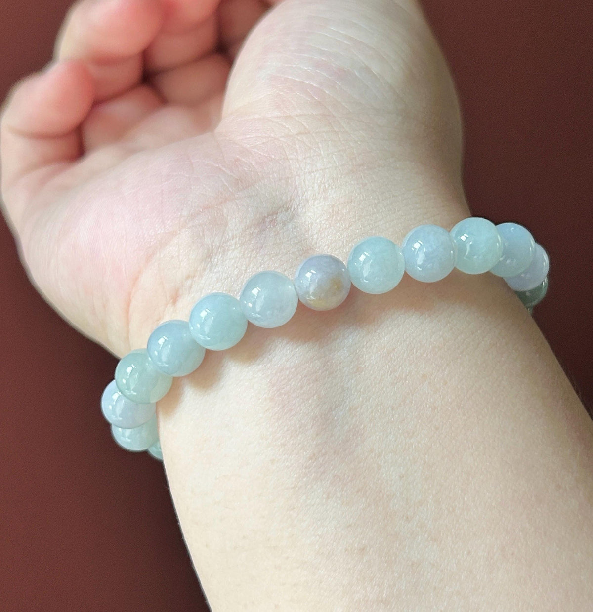 Natural Jadeite Beaded Bracelet, Burmese Type A Untreated Fine Glutinous Icy Pale Macaron Multicolor Jade, 8mm