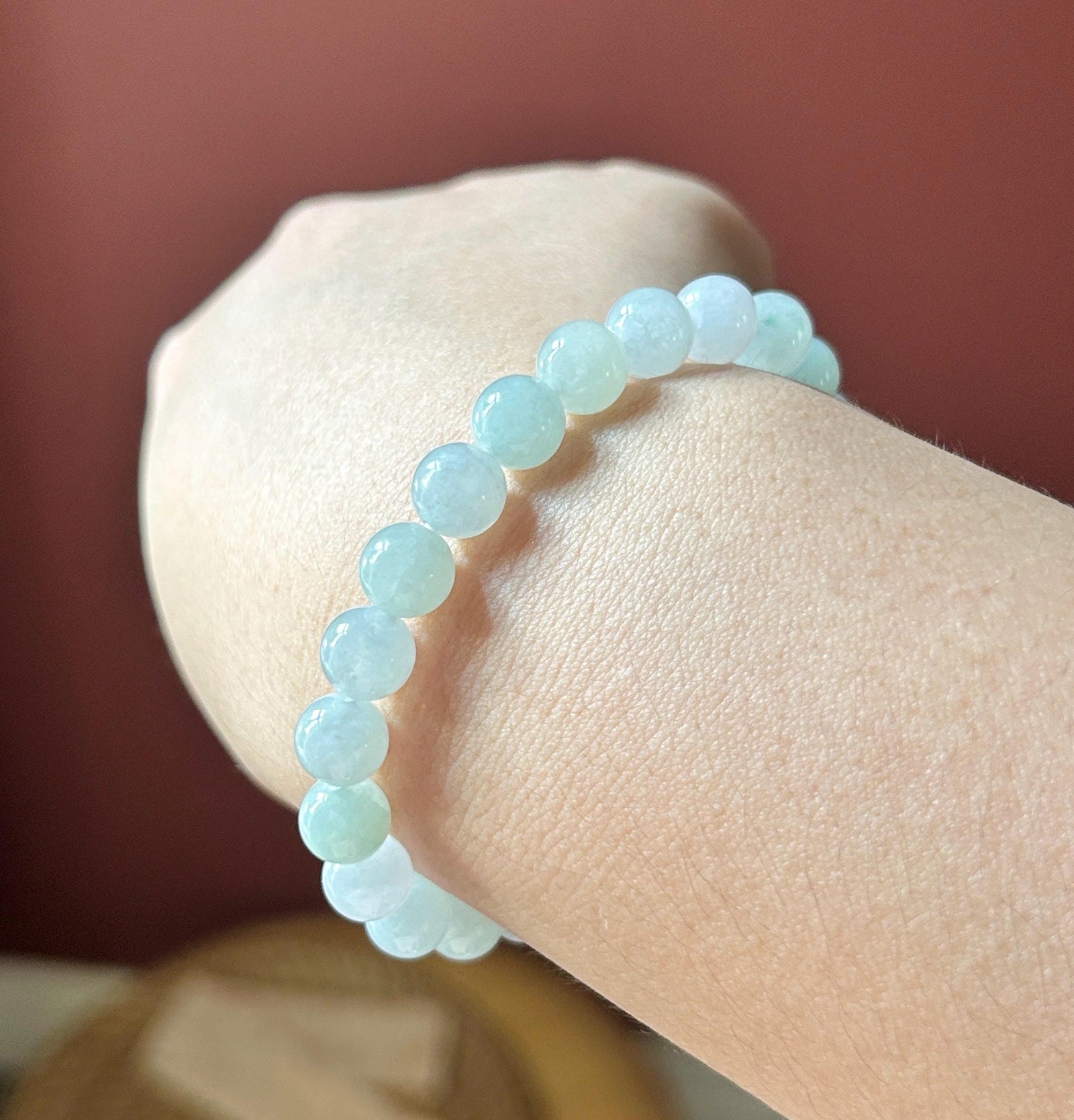 Natural Jadeite Beaded Bracelet, Burmese Type A Untreated Fine Glutinous Icy Pale Macaron Multicolor Jade, 8mm
