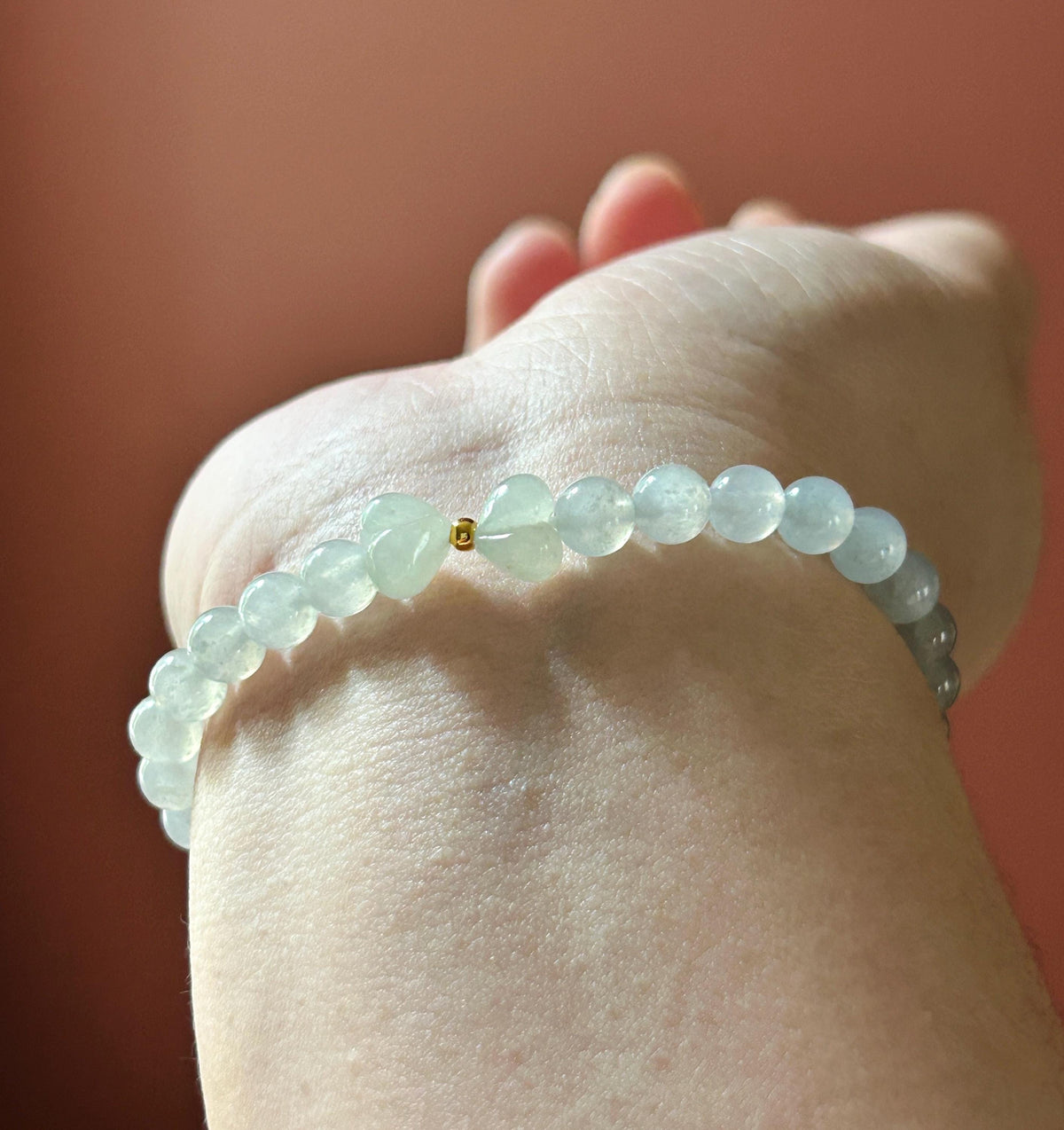 Natural Jadeite Beaded Bracelet – Burmese Type A Highly Translucent Icy White Jade, 6mm, Minimalist Jewelry