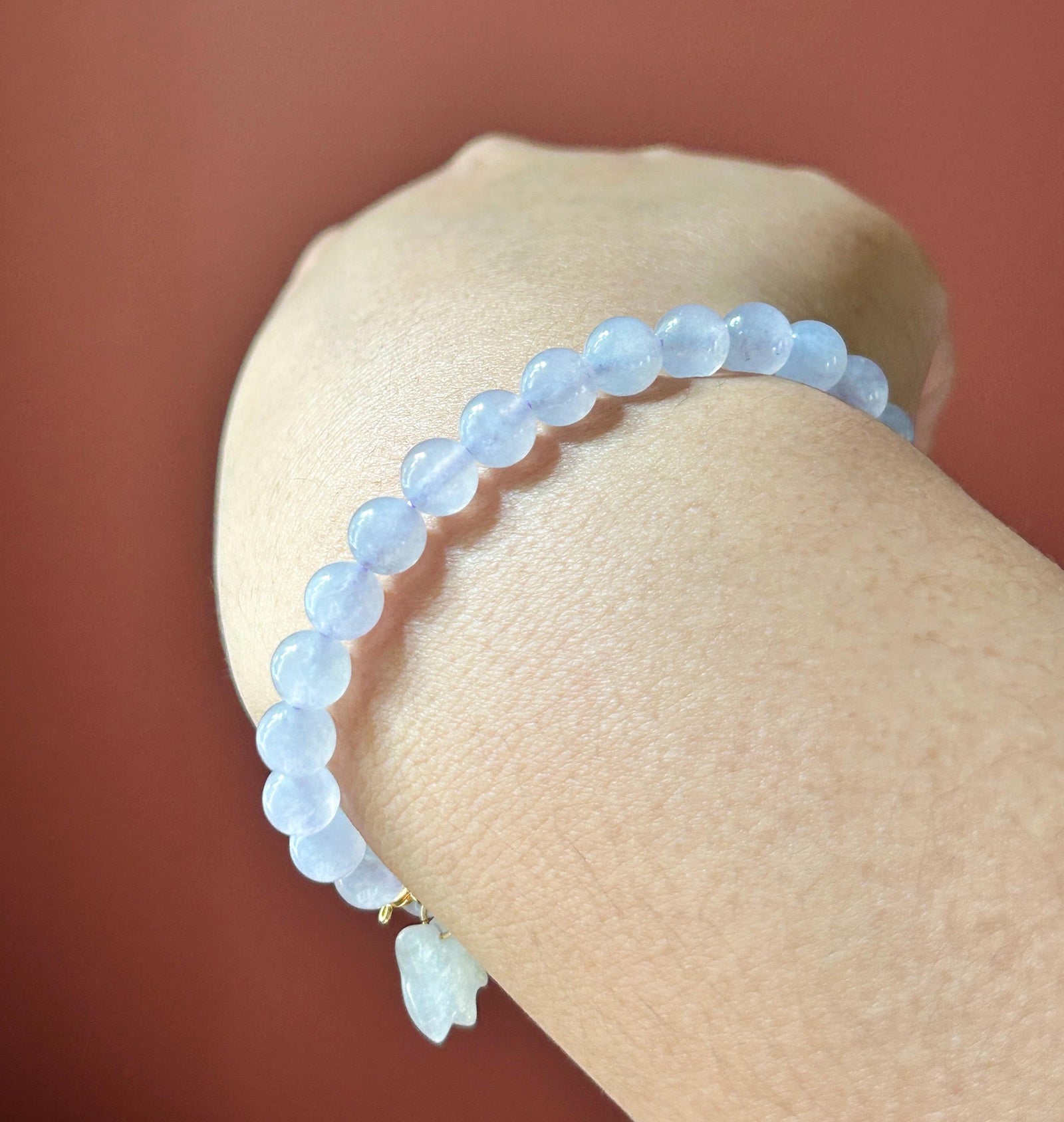 Natural Jadeite Beaded Bracelet – Burmese Type A Highly Translucent Icy Soft Lavender Lilac Jade, 6.6mm, Minimalist Jewelry