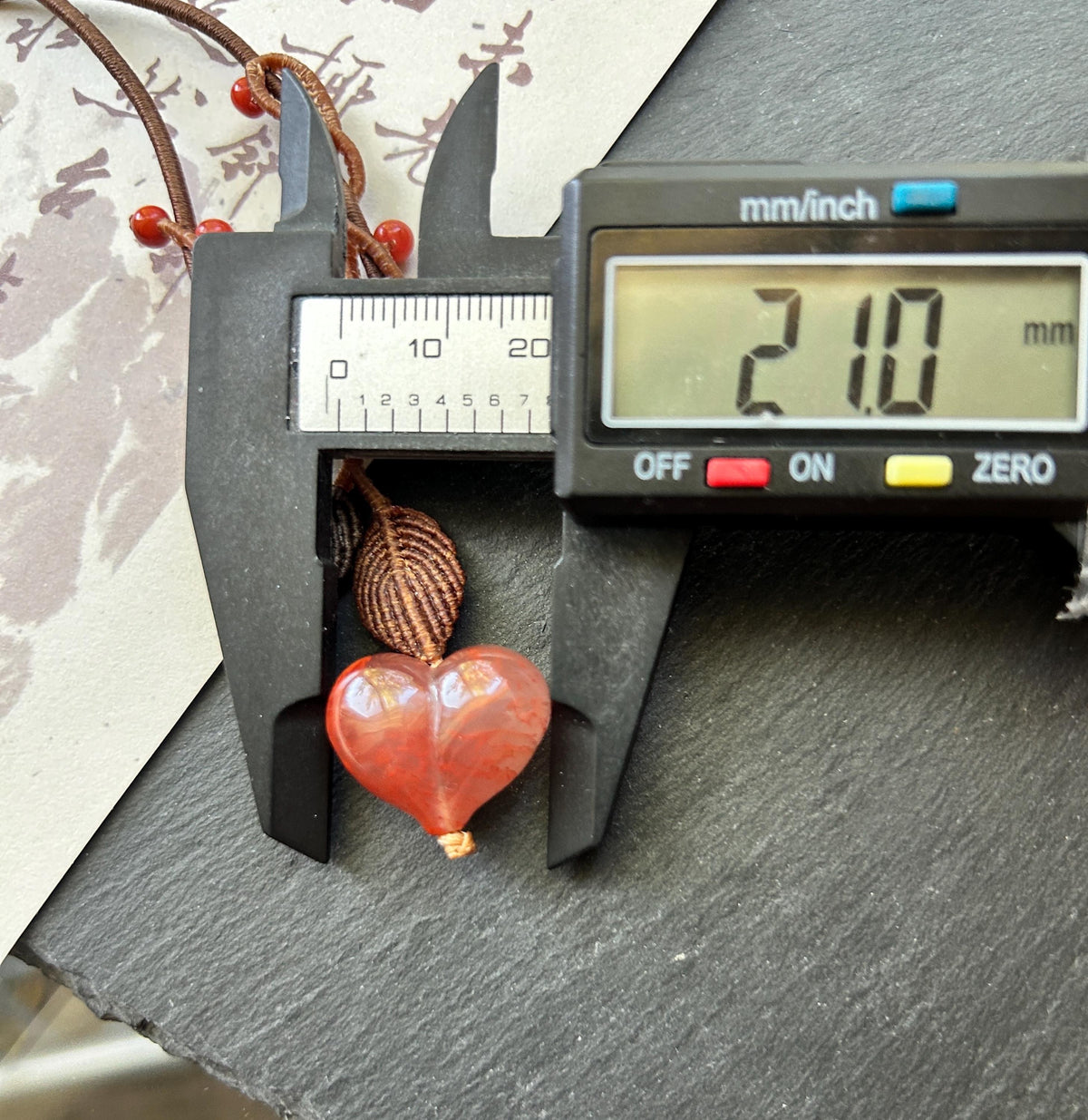 Natural Nanhong Agate Heart Pendant, Intricate Fine Handwoven Necklace, 0.4mm Wax Cord, South Red Agate