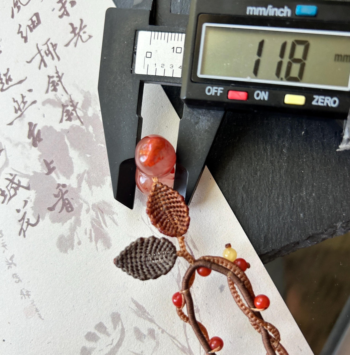 Natural Nanhong Agate Heart Pendant, Intricate Fine Handwoven Necklace, 0.4mm Wax Cord, South Red Agate