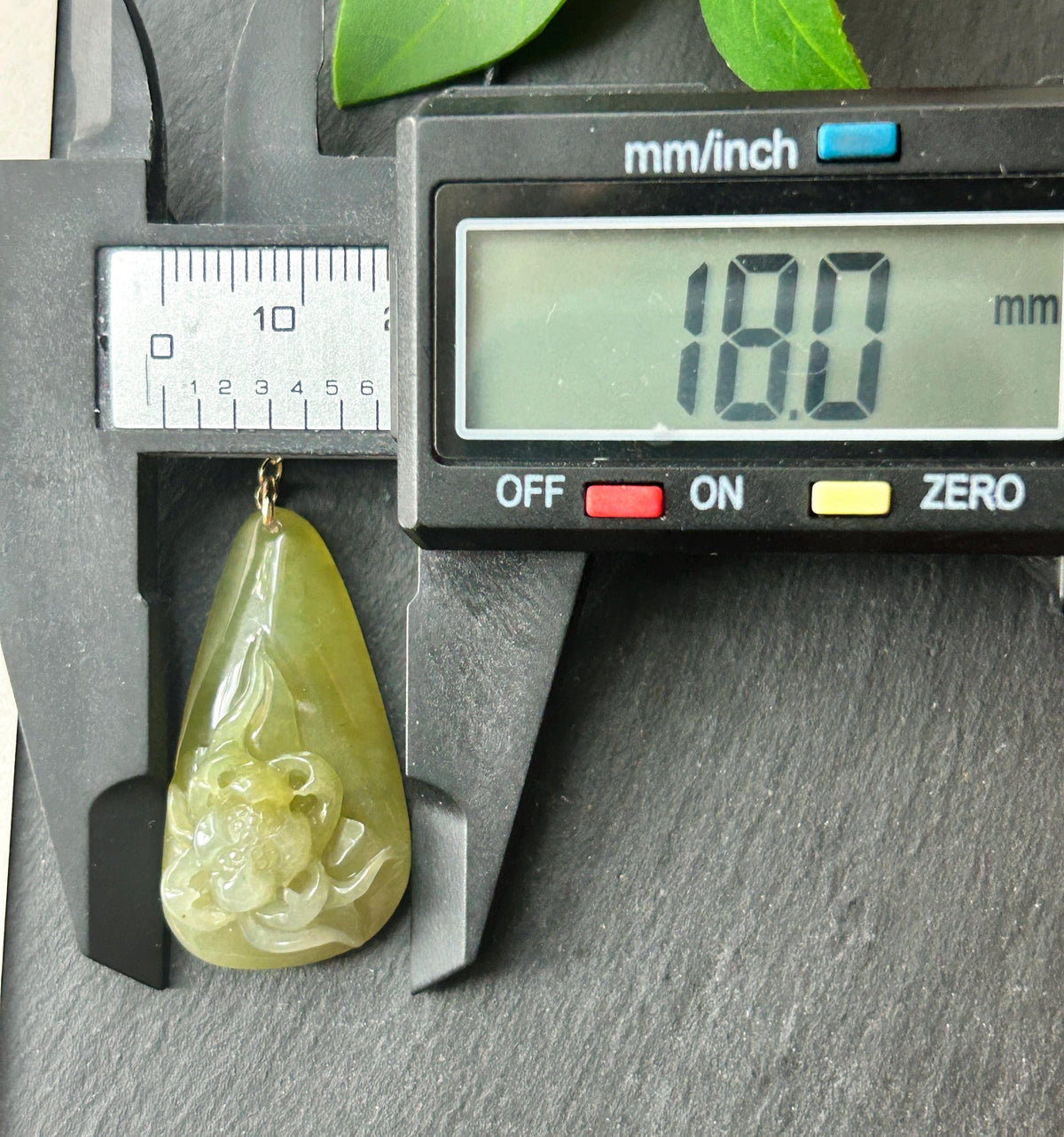 Natural Jadeite Lotus Pendant Burmese Type A Translucent Icy Glutinous Olive Tea Yellow Jade, Sterling Silver Clasp