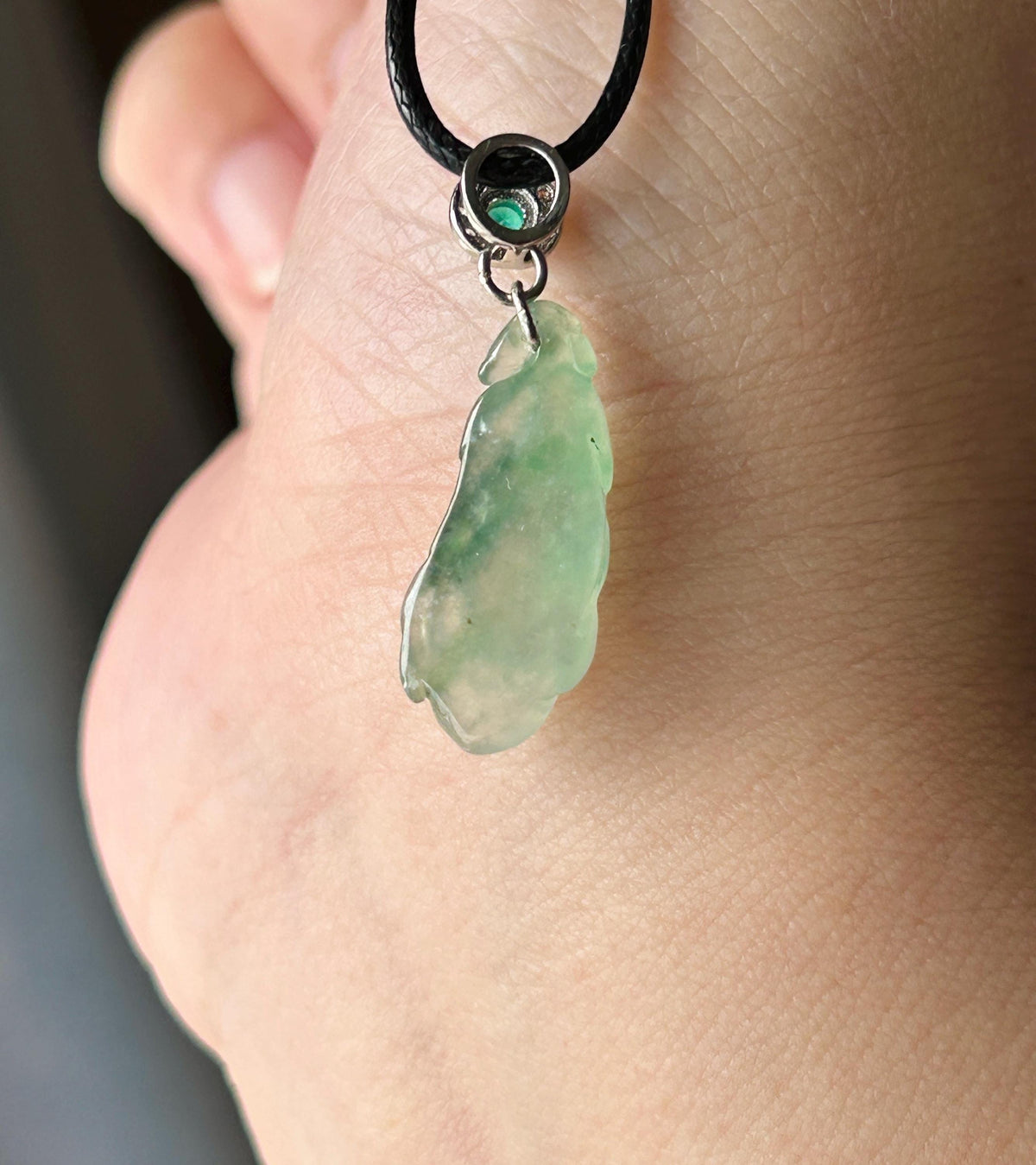 Natural Jadeite Magnolia Petite Pendant | Burmese Type A Highly Translucent Icy Minty Apple Green, Sterling Silver Bail