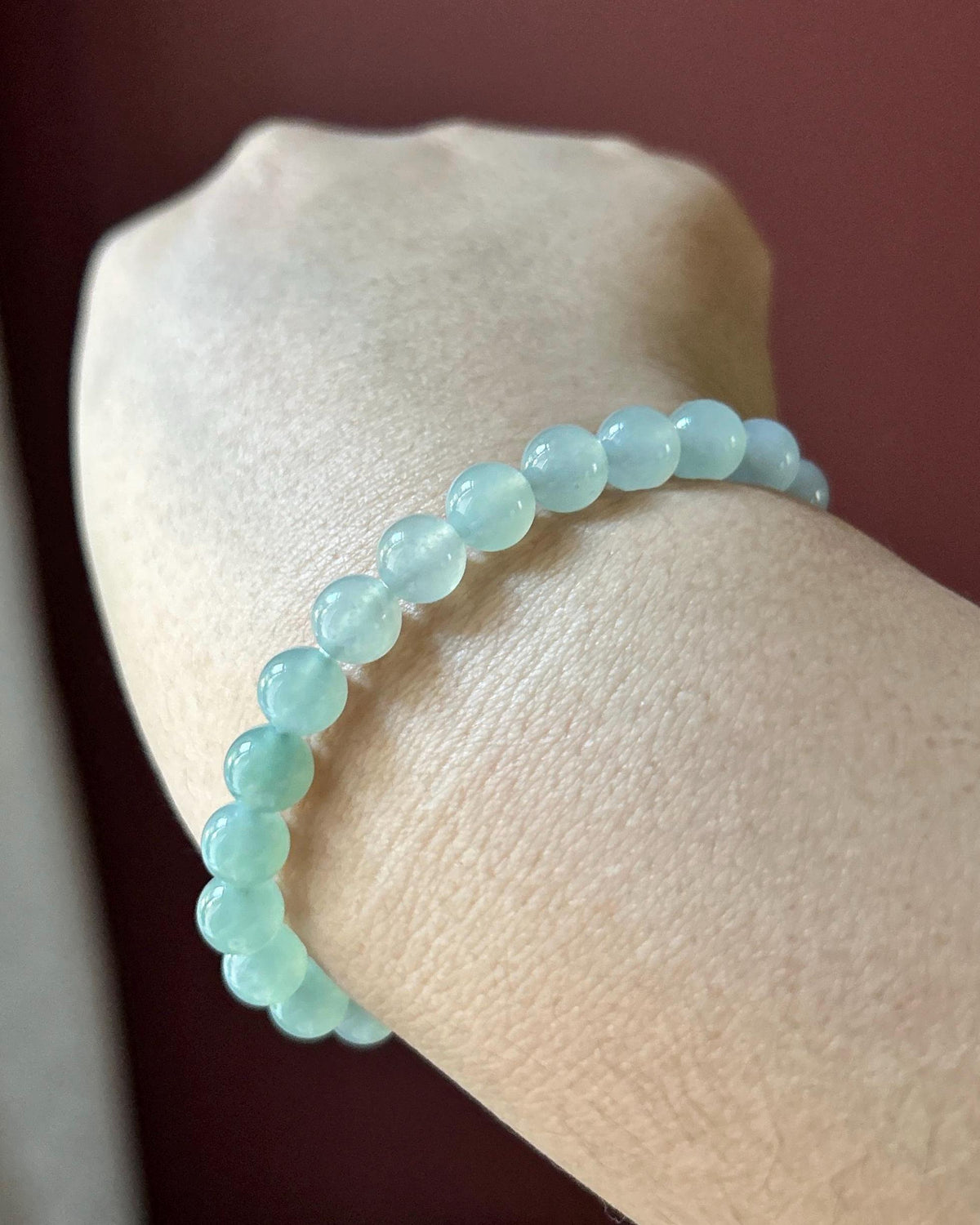 Natural Jadeite Beaded Bracelet, Burmese Type A Highly Translucent Icy Gradient Multicolor - Green & White Jade Beads, 7mm