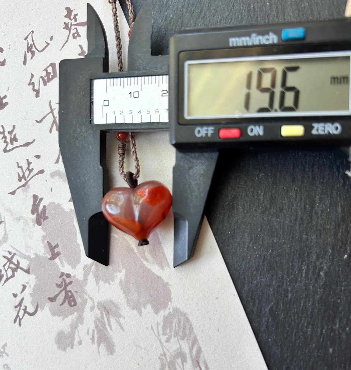 Natural Nanhong Agate Heart Pendant, Intricate Fine Handwoven Necklace, 0.4mm Wax Cord, South Red Agate