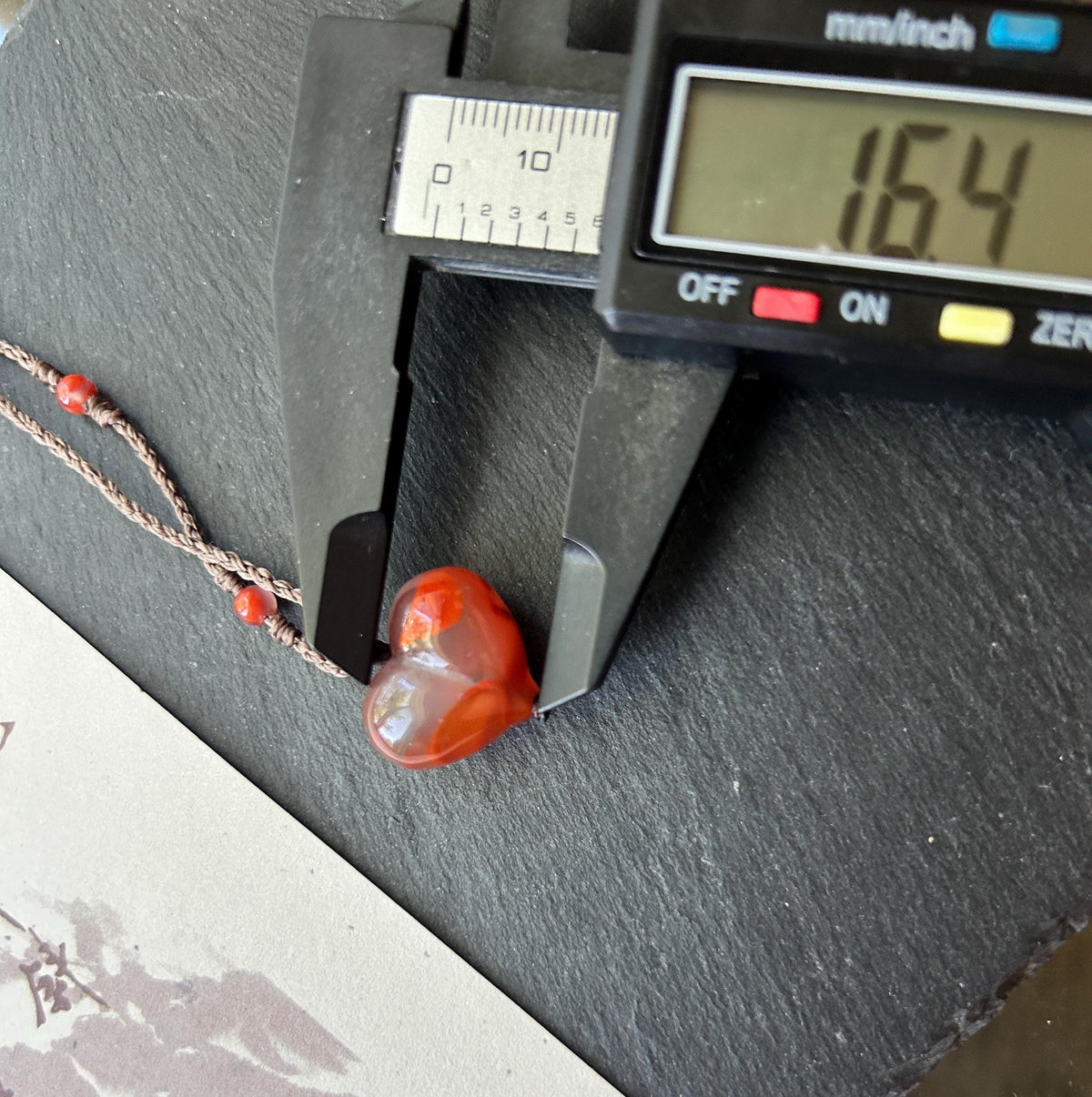 Natural Nanhong Agate Heart Pendant, Intricate Fine Handwoven Necklace, 0.4mm Wax Cord, South Red Agate