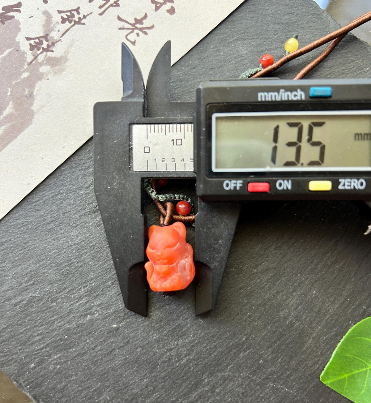 Natural Nanhong Agate Nine-Tail-Fox Pendant, Intricate Fine Handwoven Necklace, 0.4mm Wax Cord, South Red Agate