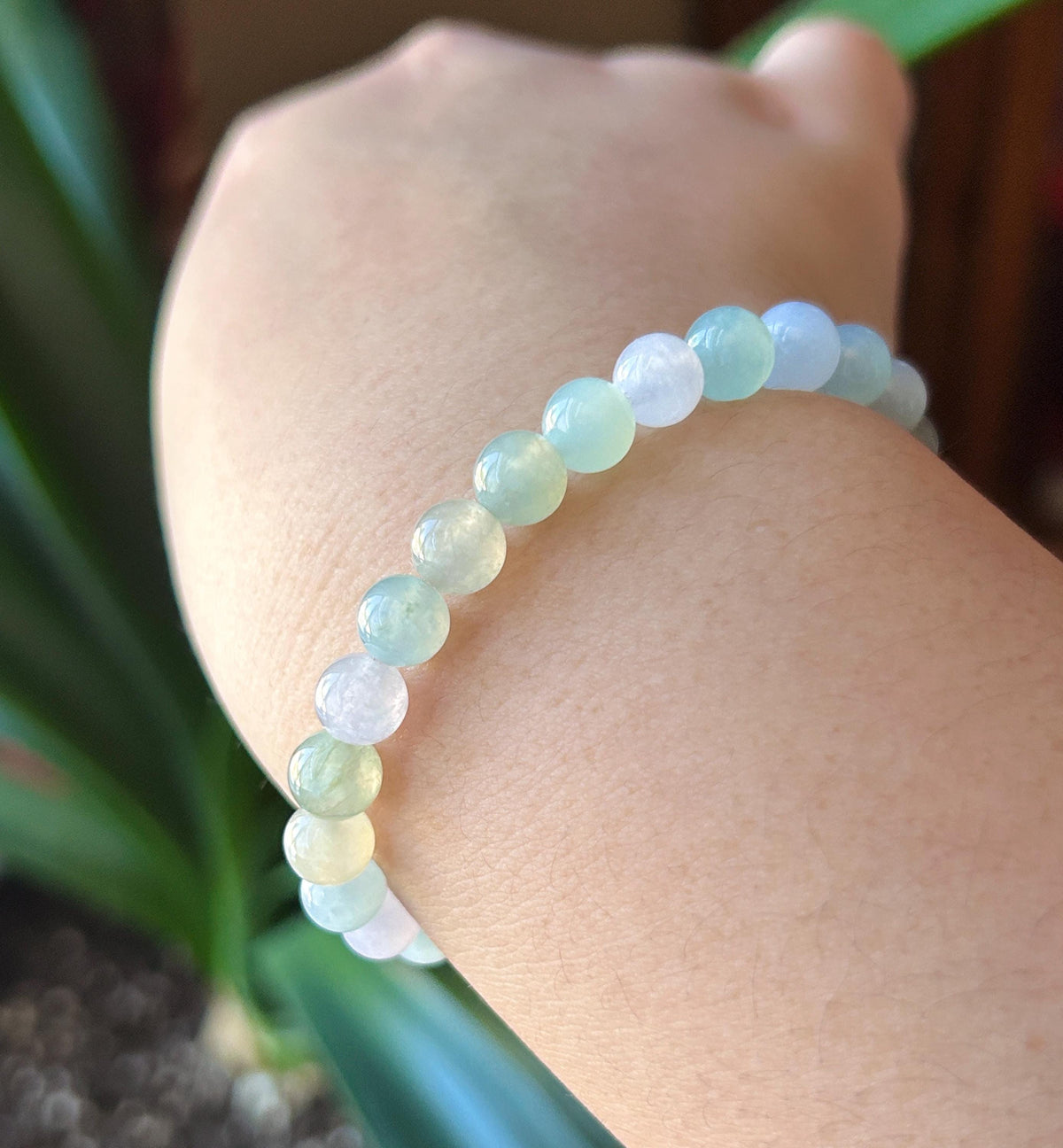 Certified Natural Jadeite Beaded Bracelet Burmese Type A Highly Translucent Icy Macaron Multicolor Jade 7mm Minimalist Jewelry Flower Charm