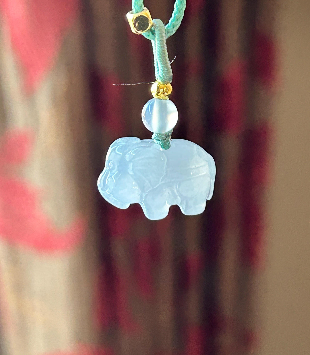 Certified Natural Jadeite Petite Elephant Pendant Necklace Burmese Type A Highly Translucent Icy White Jade
