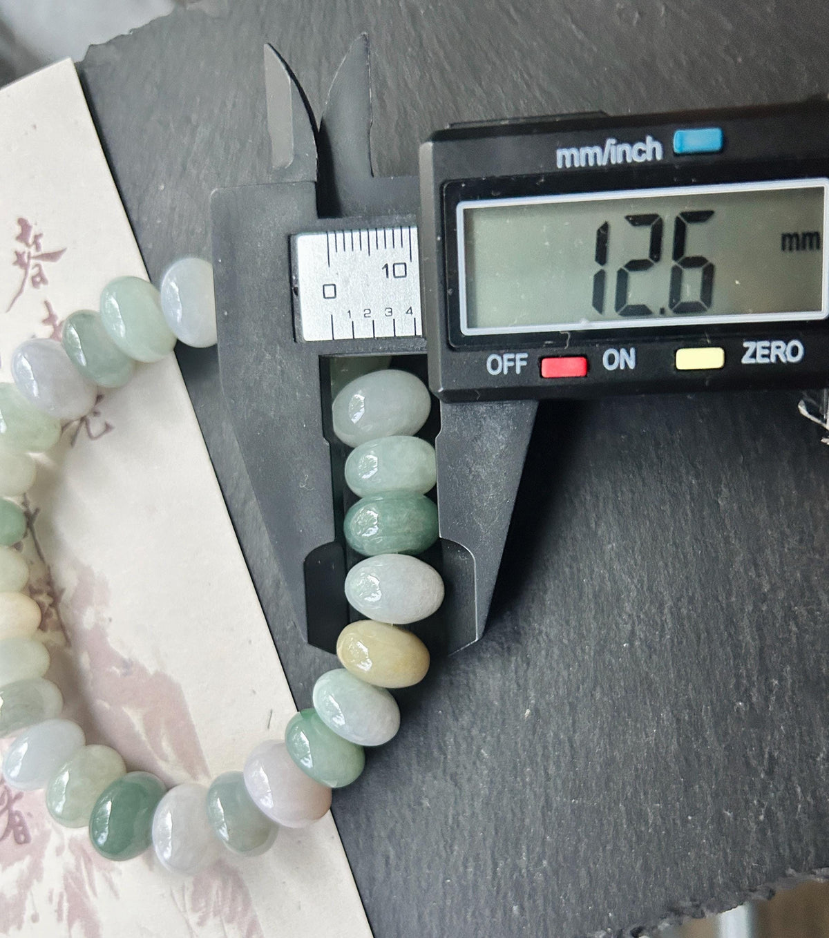 Natural Jadeite Beaded Bracelet, Burmese Type A Fine Glutinous Icy Pastel Multicolor Jade, 12.5mm