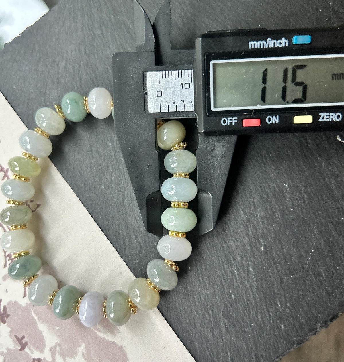 Natural Jadeite Beaded Bracelet, Burmese Type A Fine Glutinous Icy Pastel Multicolor Jade, 11.5mm