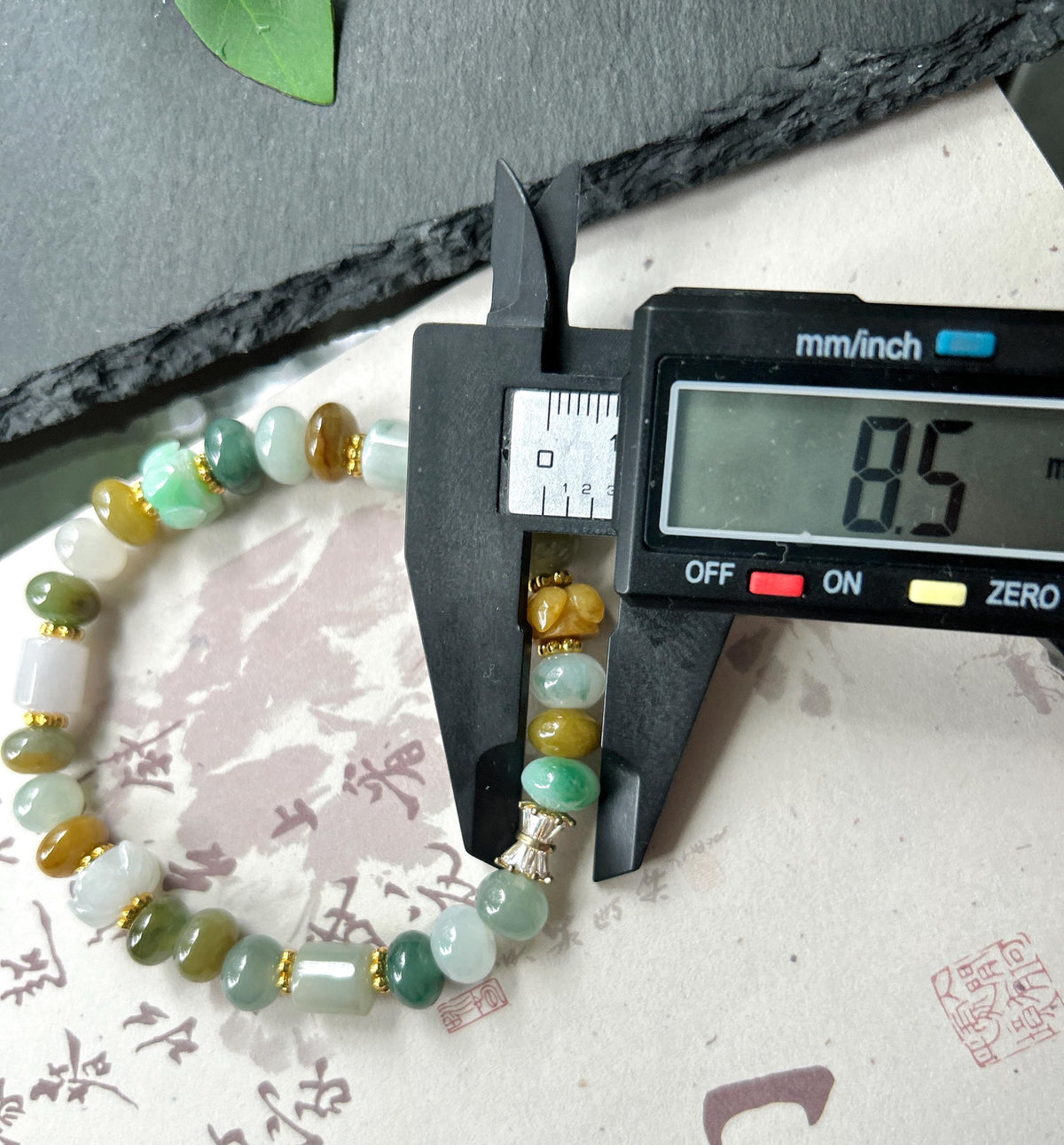 Natural Jadeite Beaded Bracelet, Burmese Type A Untreated Translucent Icy Glutinous Autumn Palette Multicolor Mixed Shape Jade Beads, 8-10mm