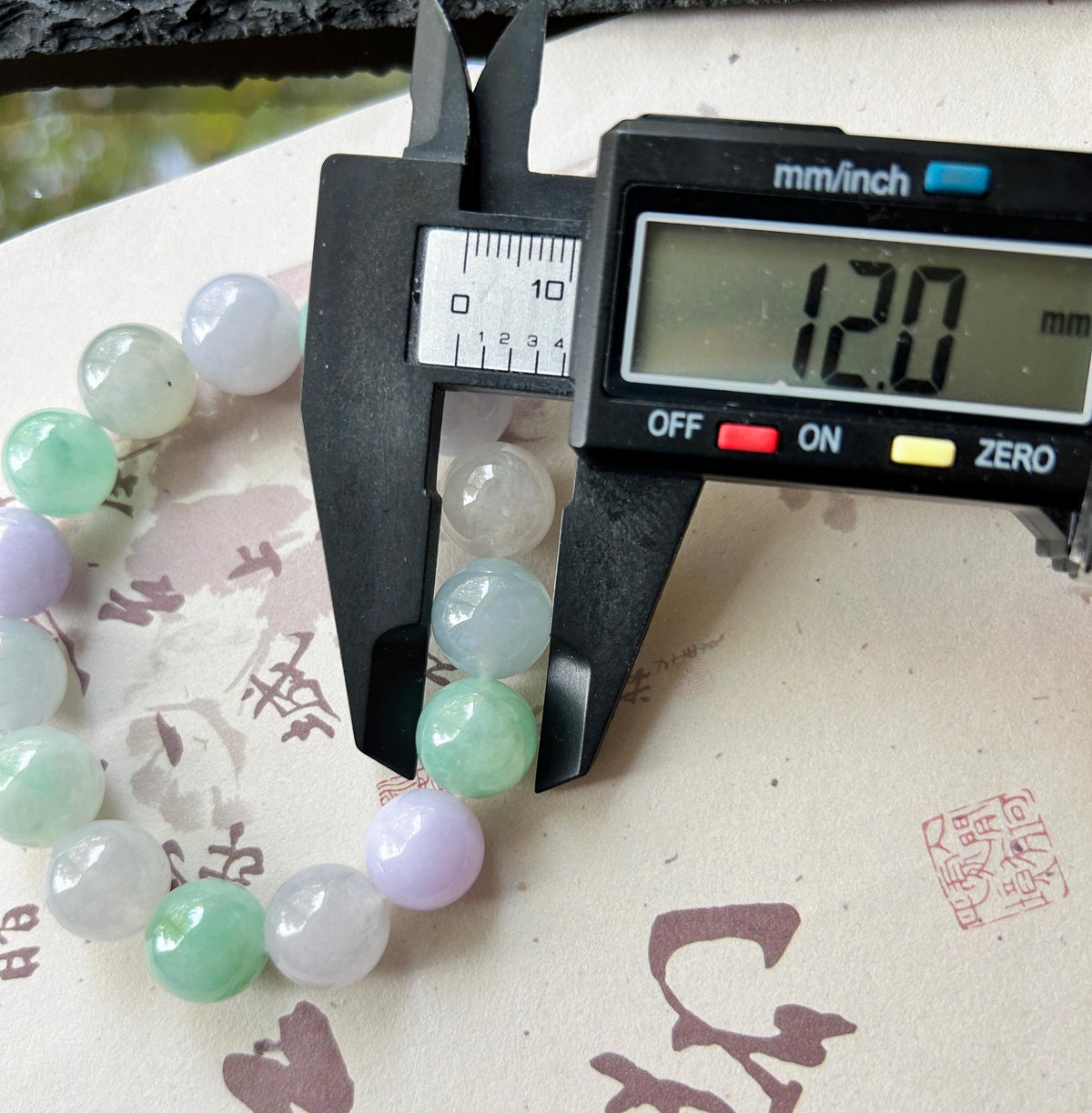 Certified Natural Jadeite Beaded Bracelet High-End Burmese Type A Highly Translucent Icy Multicolor Jade, 12mm Spring Color Bracelet