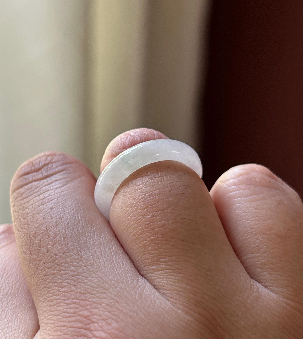 Certified Natural Burmese Type A Jadeite Ring | Fine Glutinous Icy White Jade | Ring & Necklace/Charm Set| US 6.5